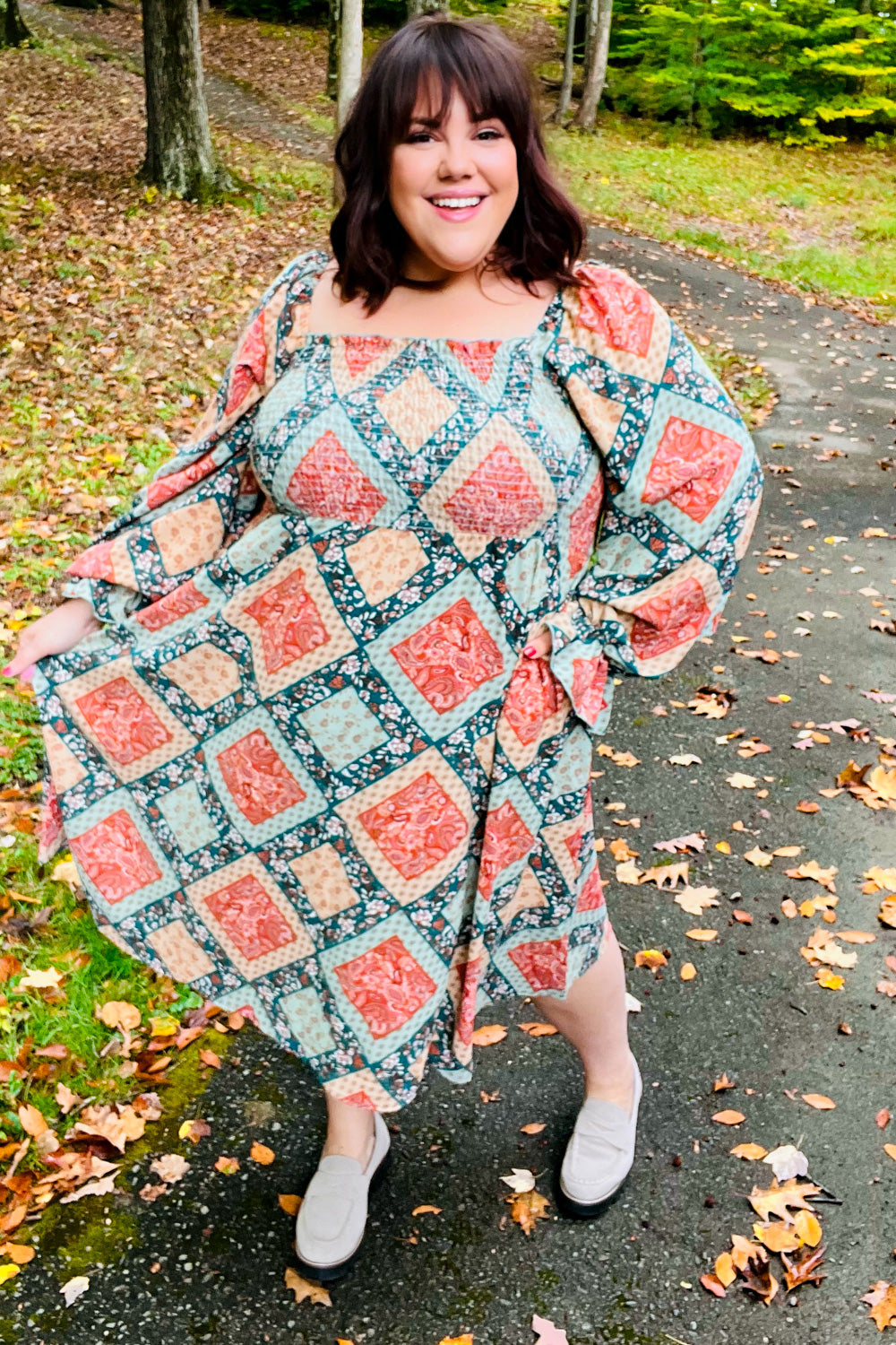Join Me Later Boho Smocked Woven Midi Dress
