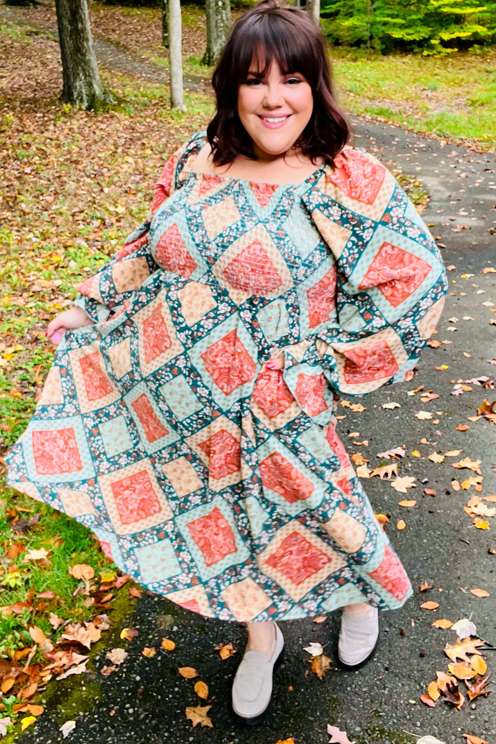 Join Me Later Boho Smocked Woven Midi Dress