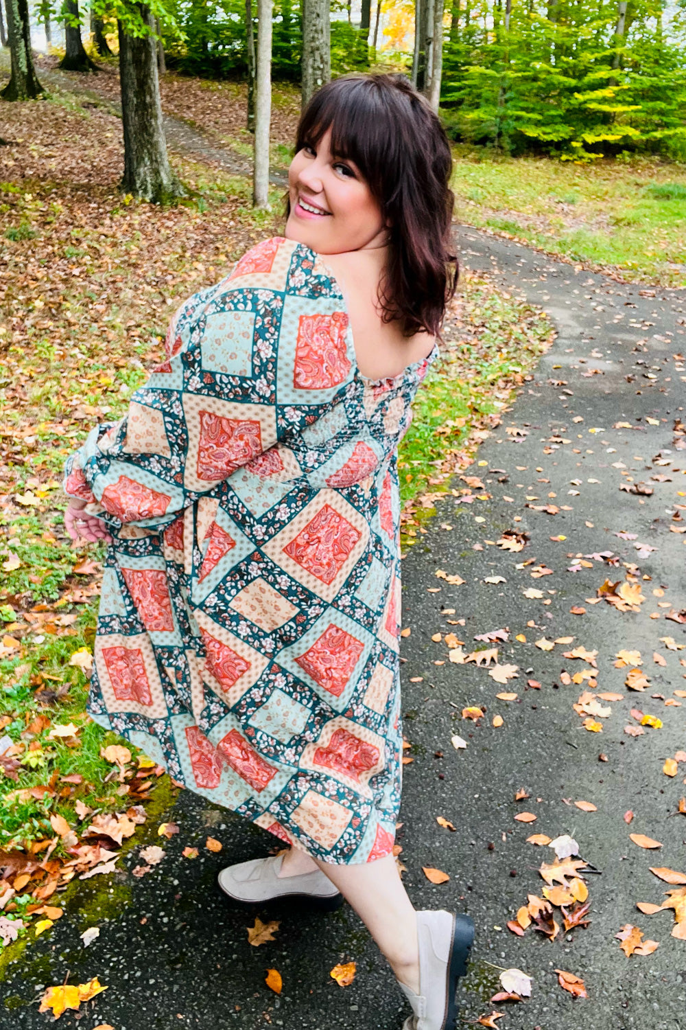 Join Me Later Boho Smocked Woven Midi Dress