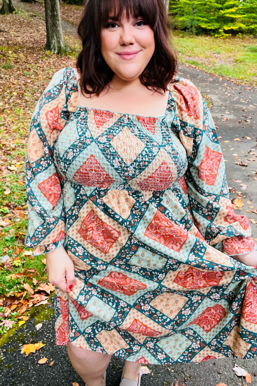 Join Me Later Boho Smocked Woven Midi Dress