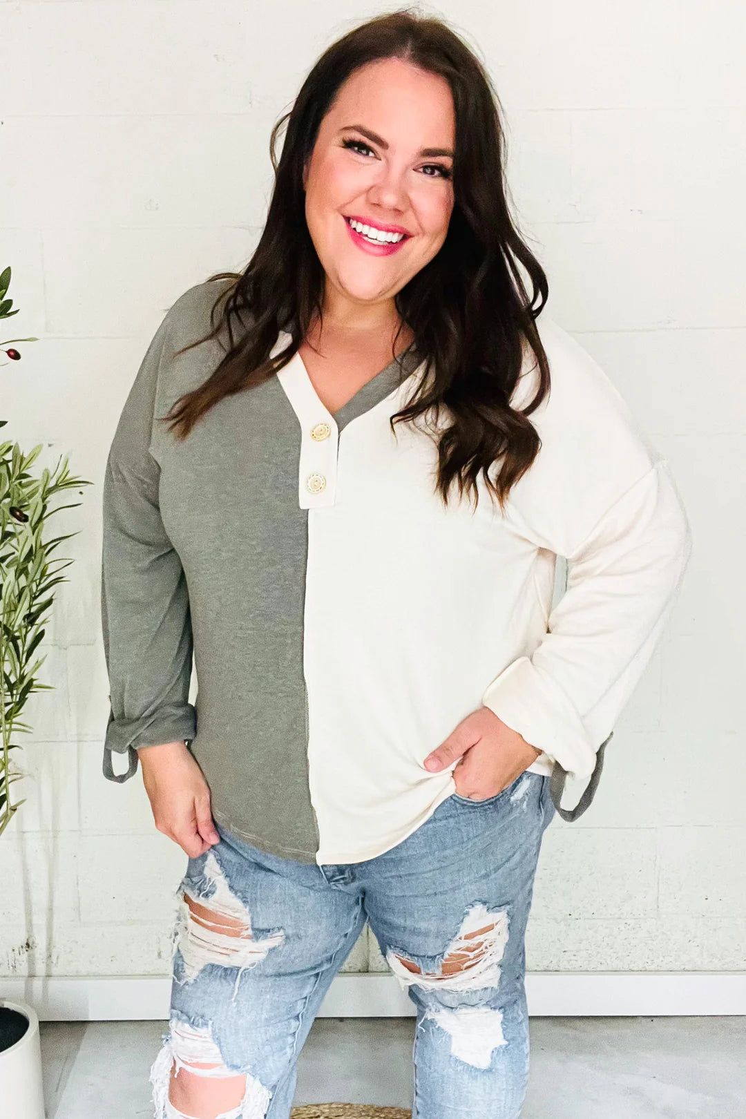 Start Your Day Half & Half Top • Green