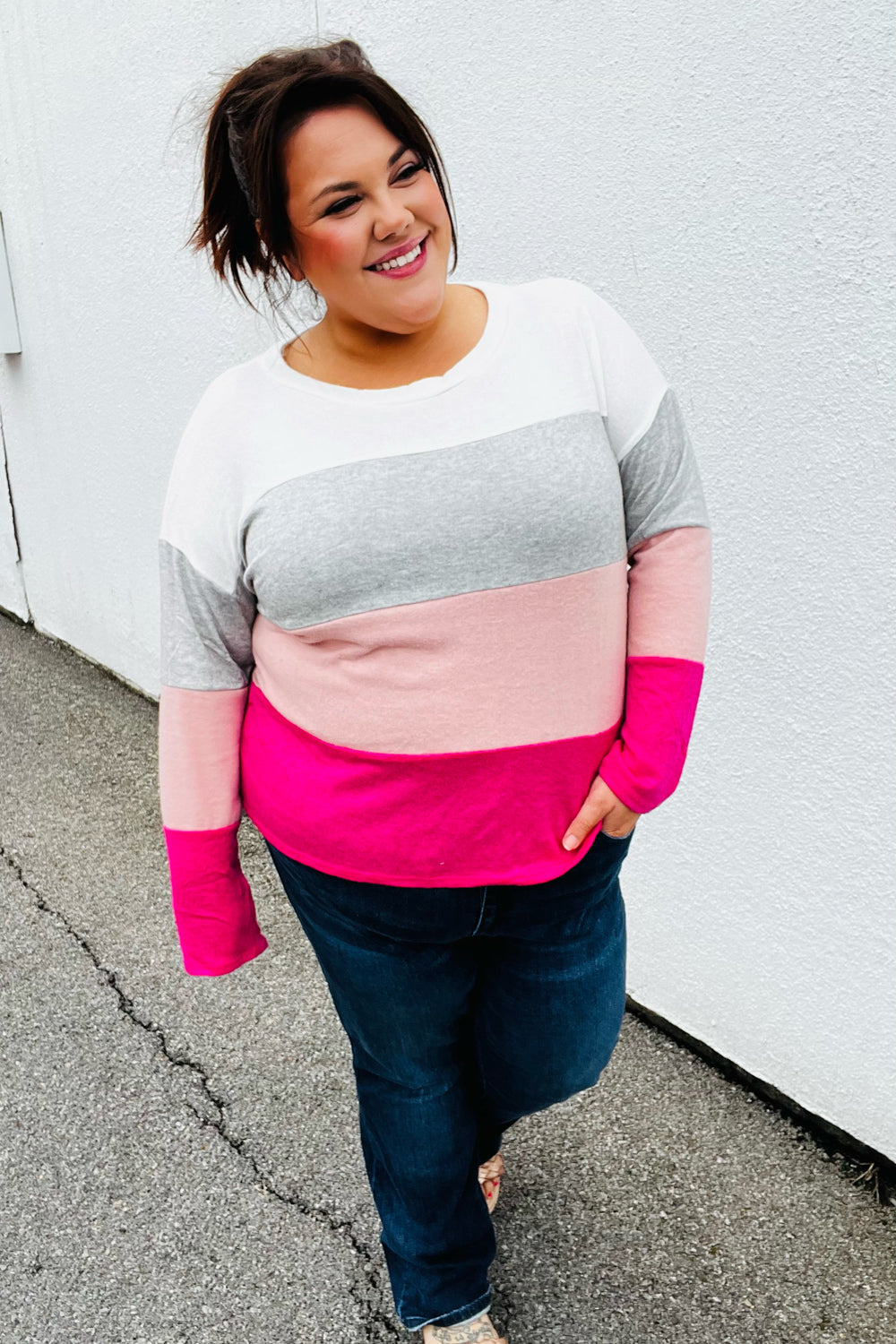 I Never Knew Color Block Hacci Top
