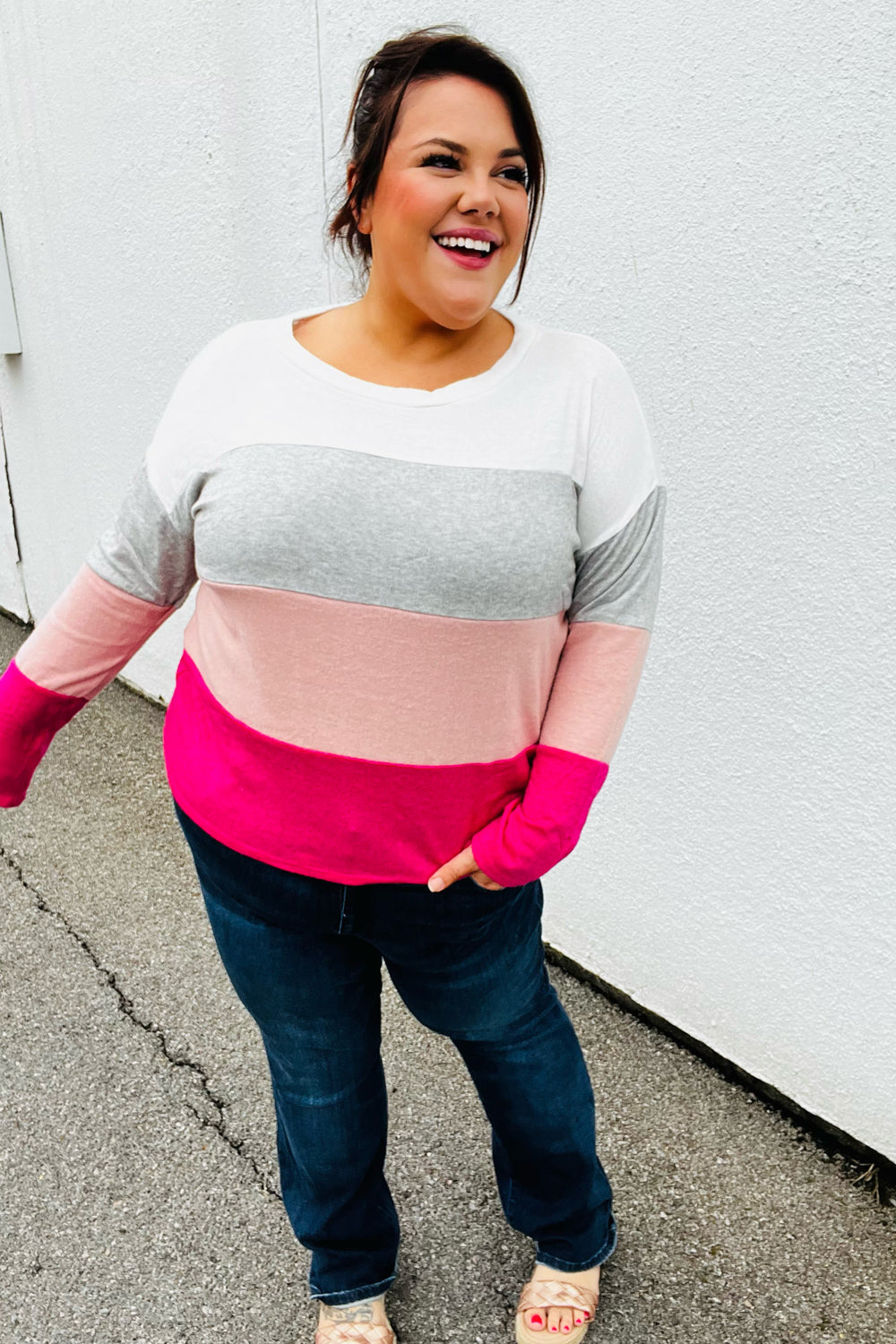 I Never Knew Color Block Hacci Top