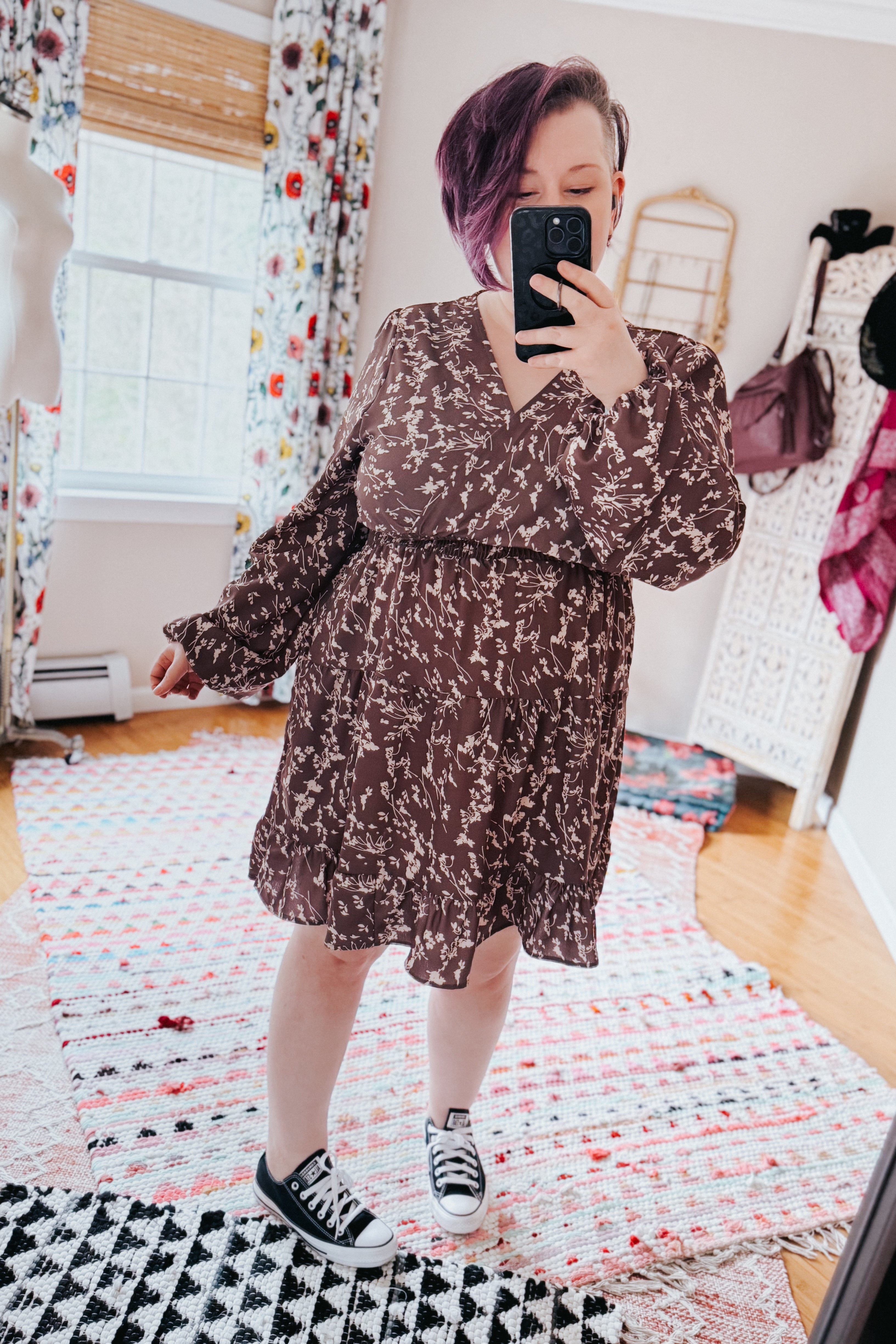 Cocoa Blossom Smocked Waist Dress