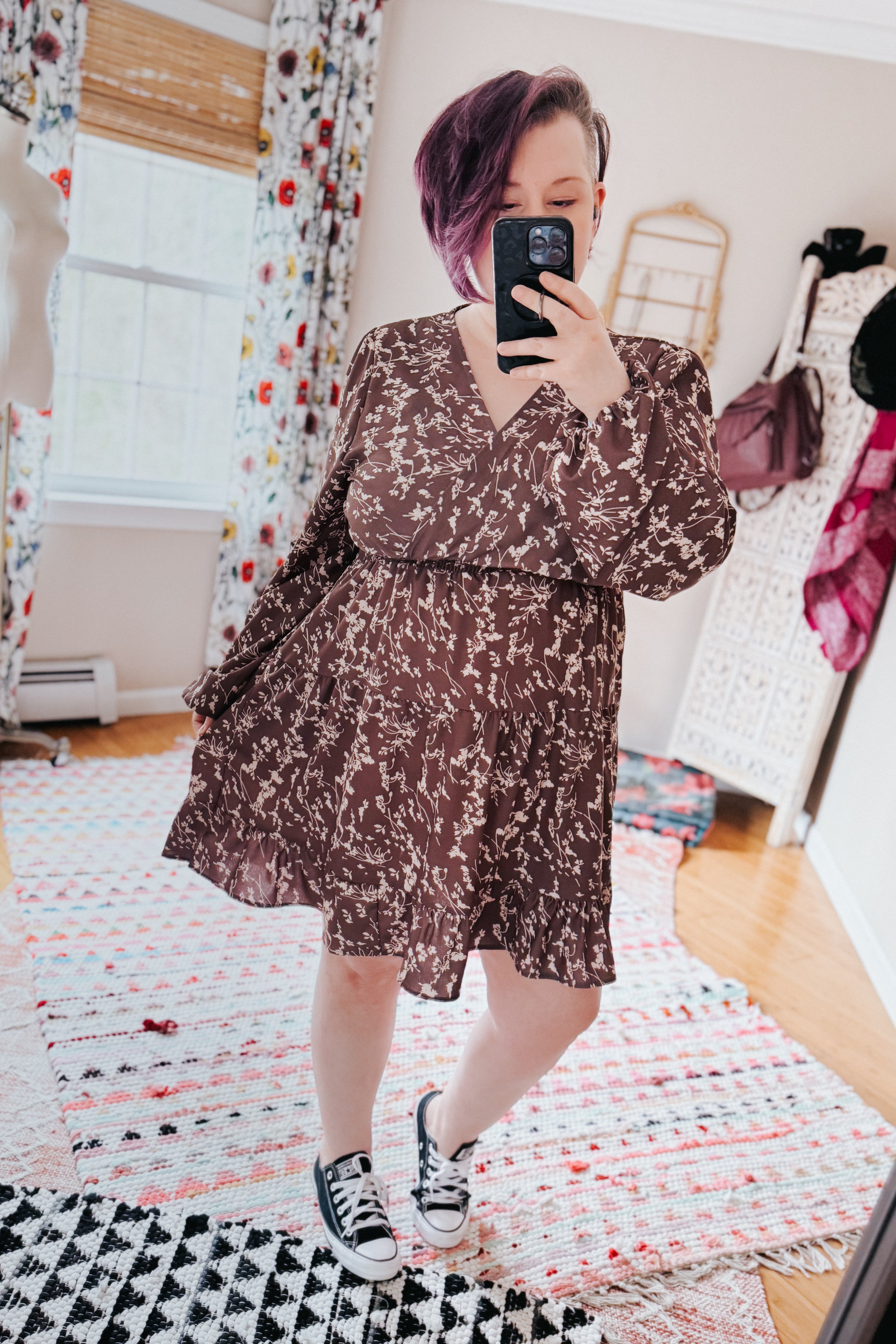 Cocoa Blossom Smocked Waist Dress