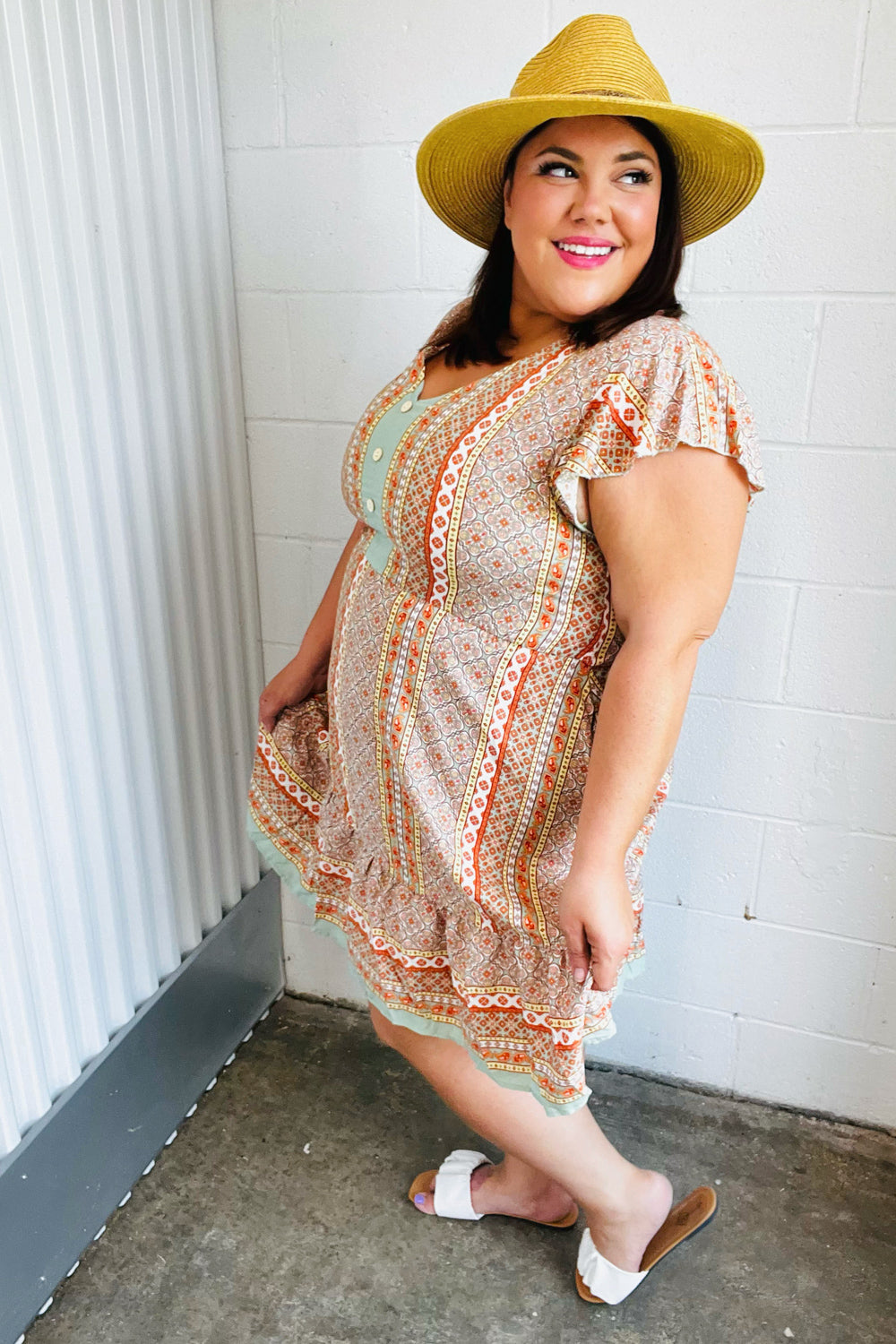 Night We Met Boho Floral Ruffle Dress