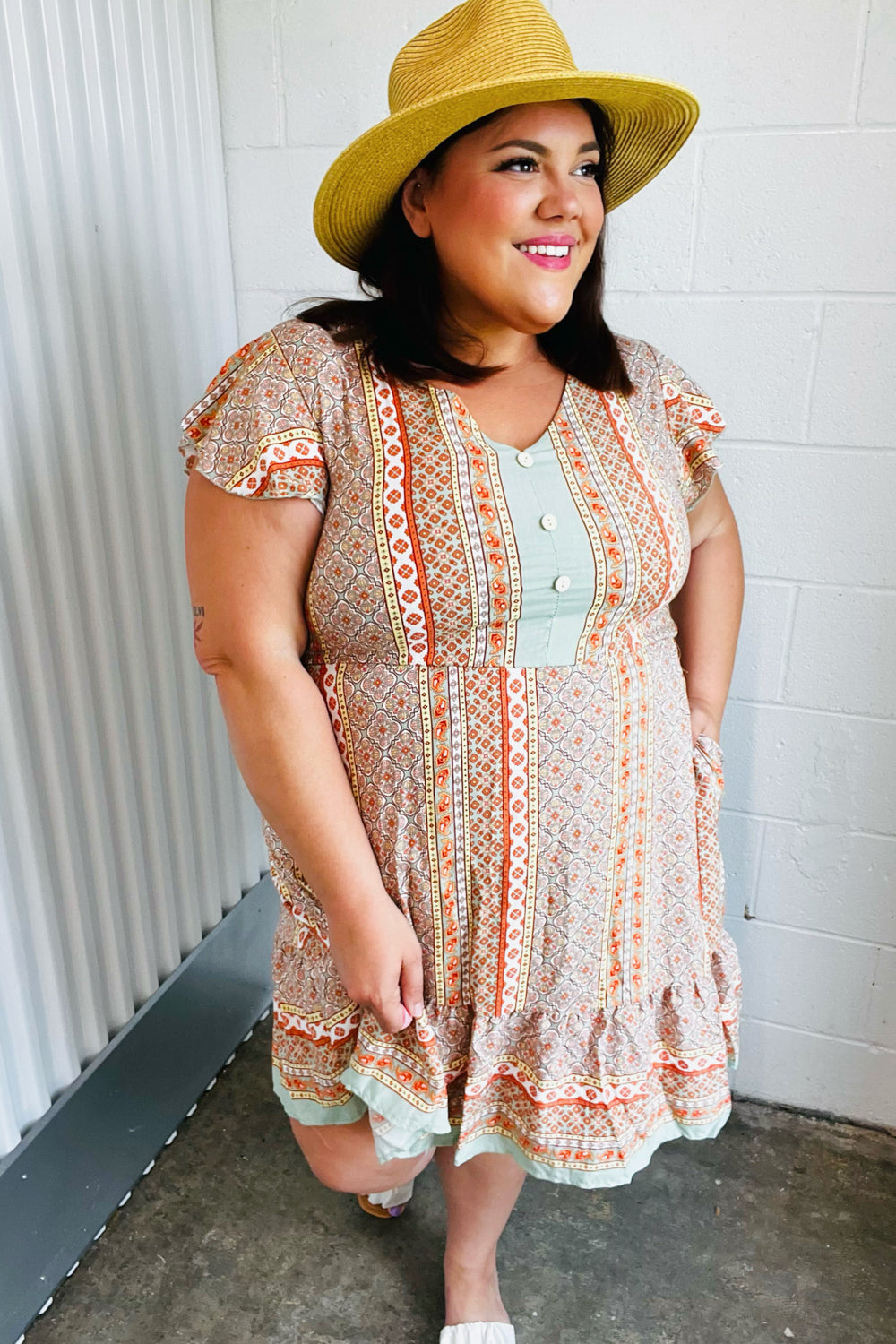 Night We Met Boho Floral Ruffle Dress