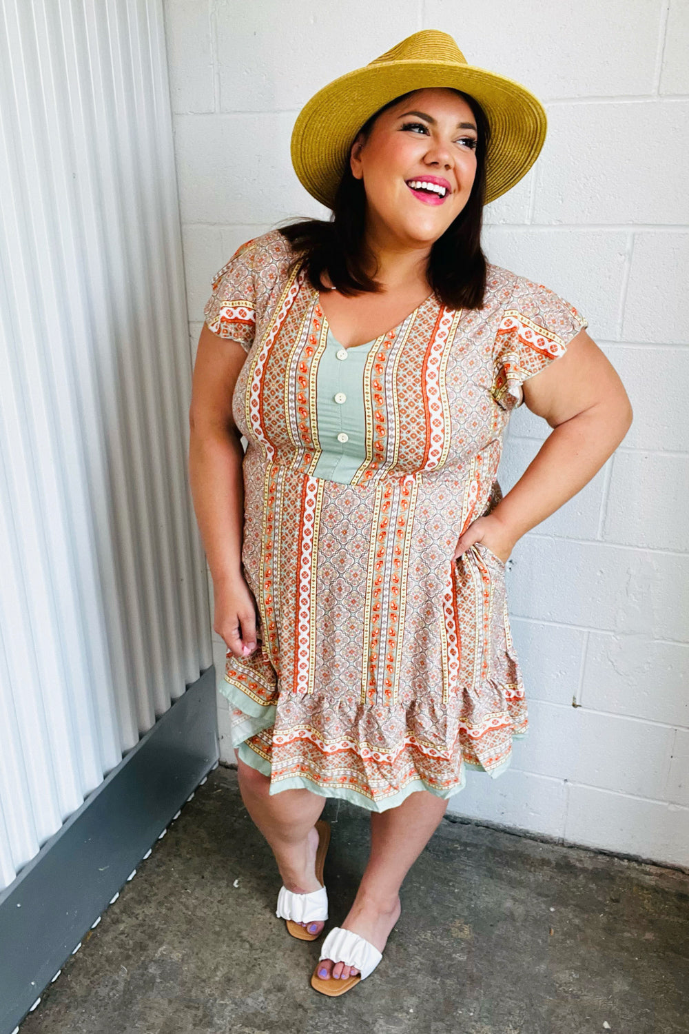 Night We Met Boho Floral Ruffle Dress
