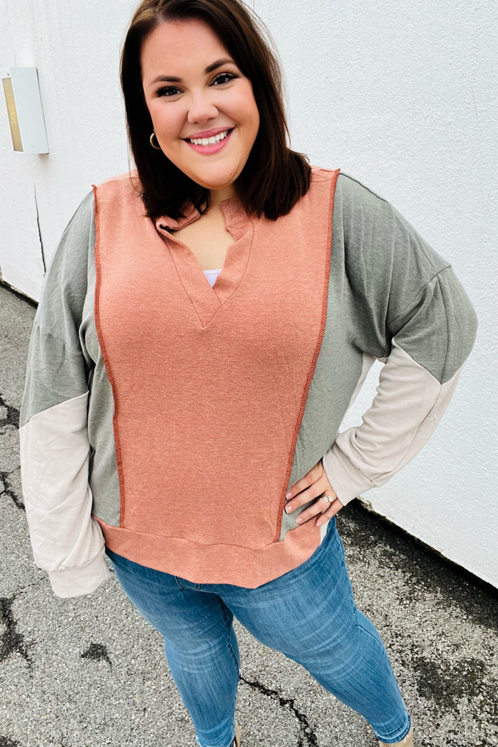 Weekend Bliss Color Block Top