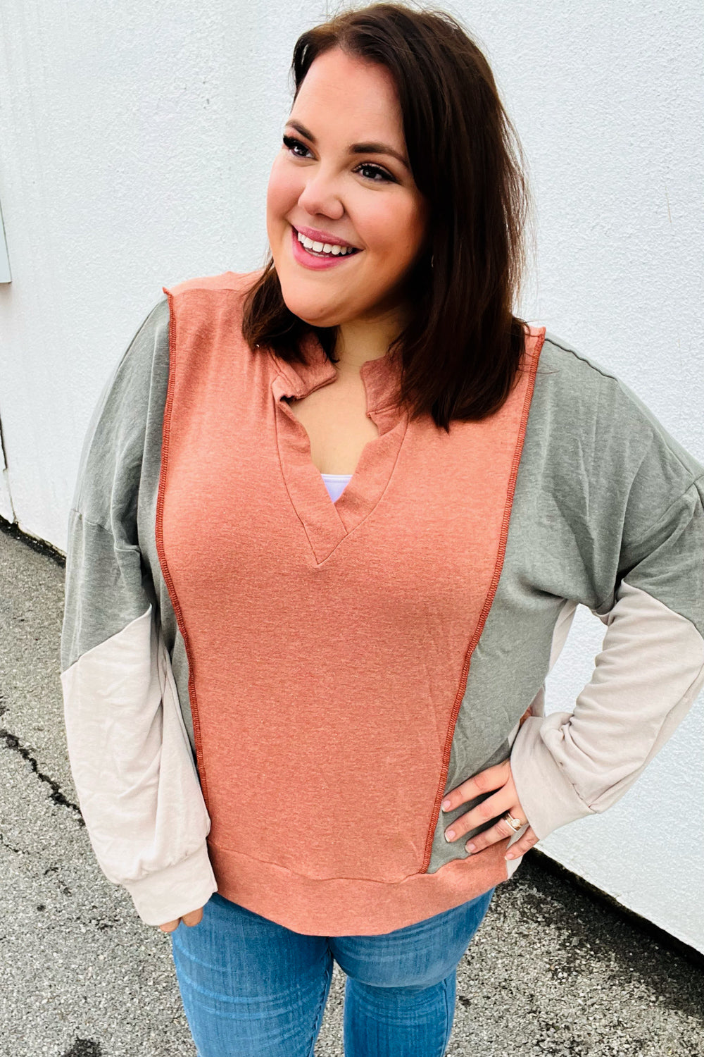 Weekend Bliss Color Block Top