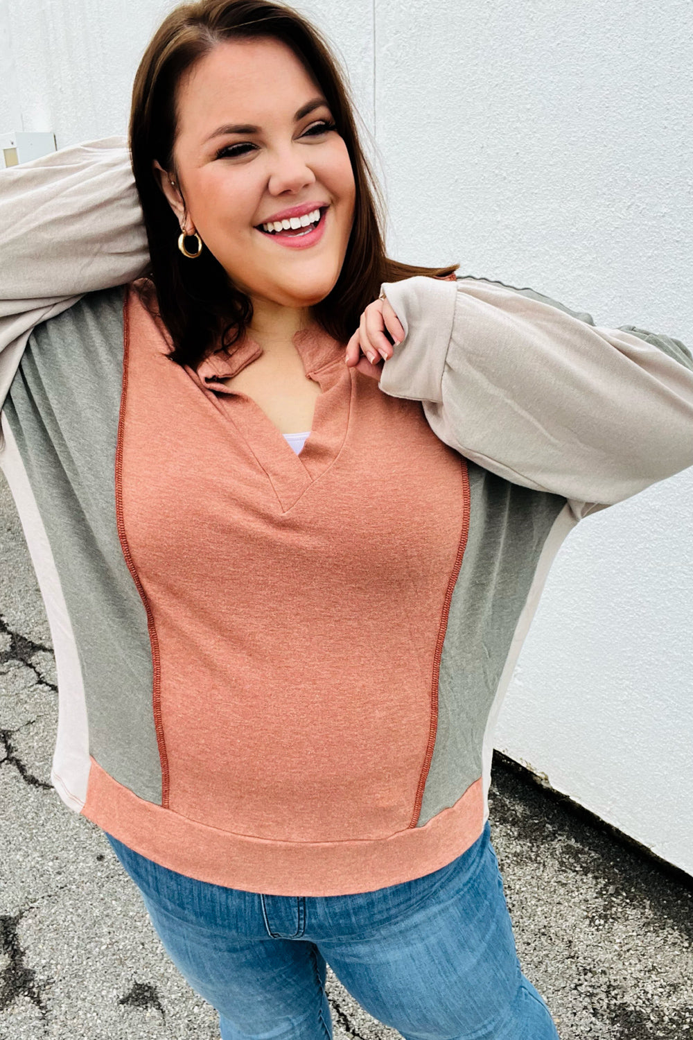 Weekend Bliss Color Block Top