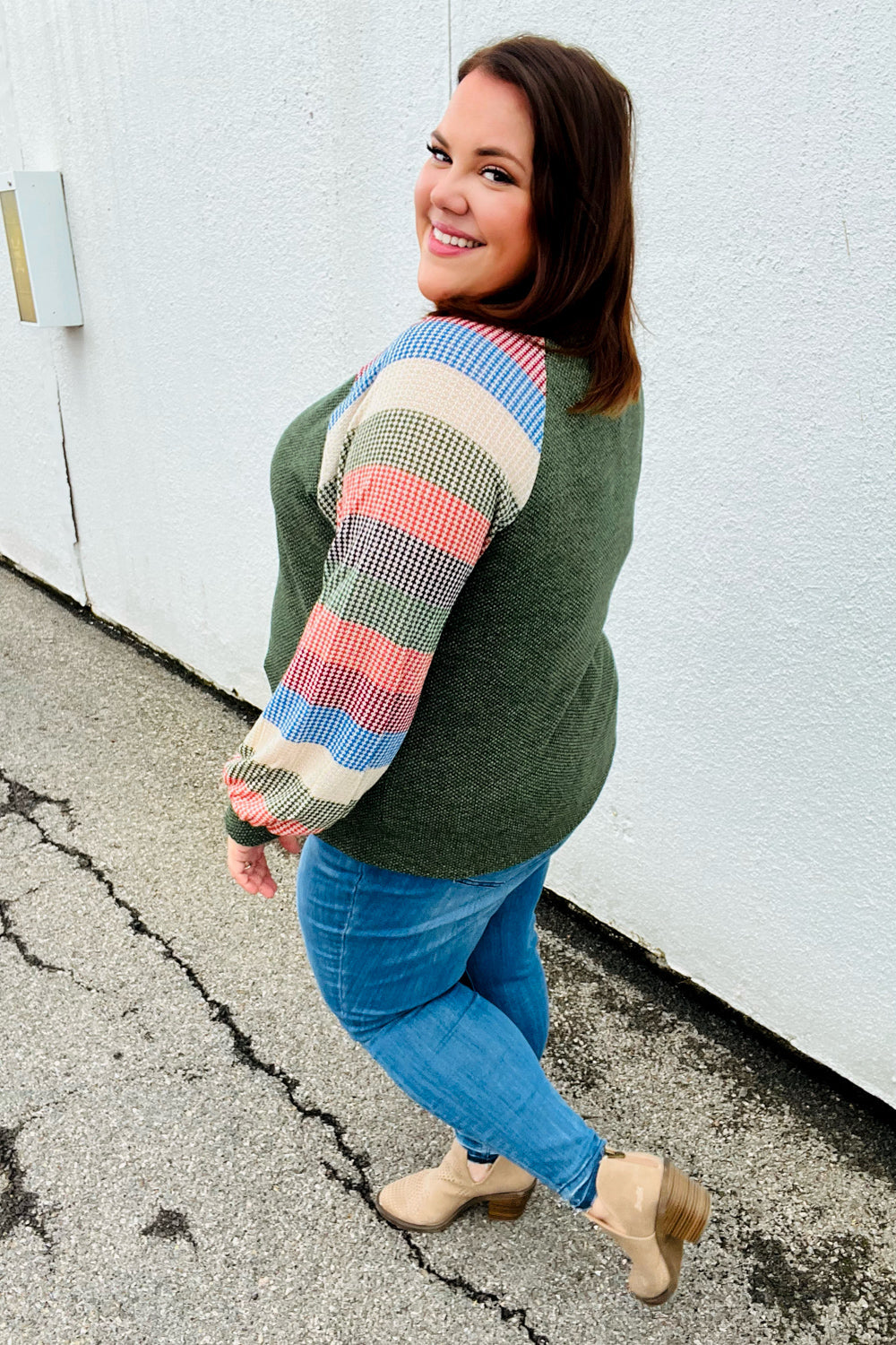 Carry On Striped Sleeve Knit Top