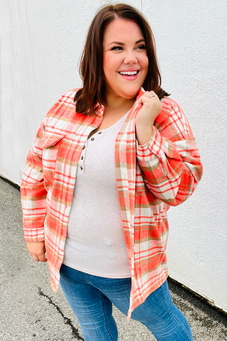 Layer Up Plaid Flannel Button Down Shacket