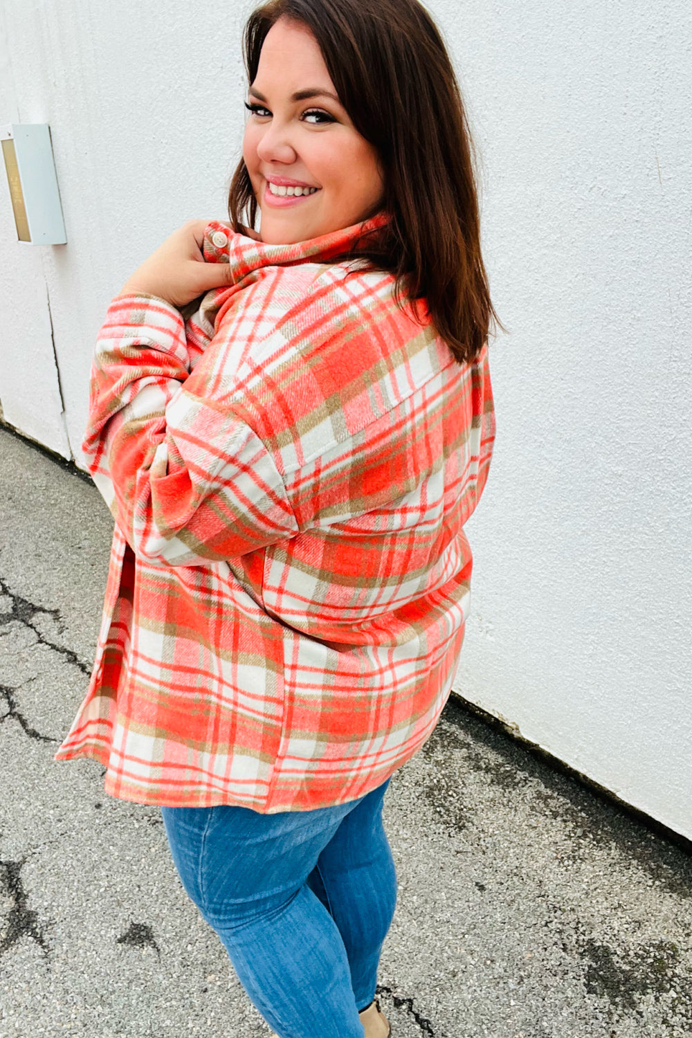 Layer Up Plaid Flannel Button Down Shacket
