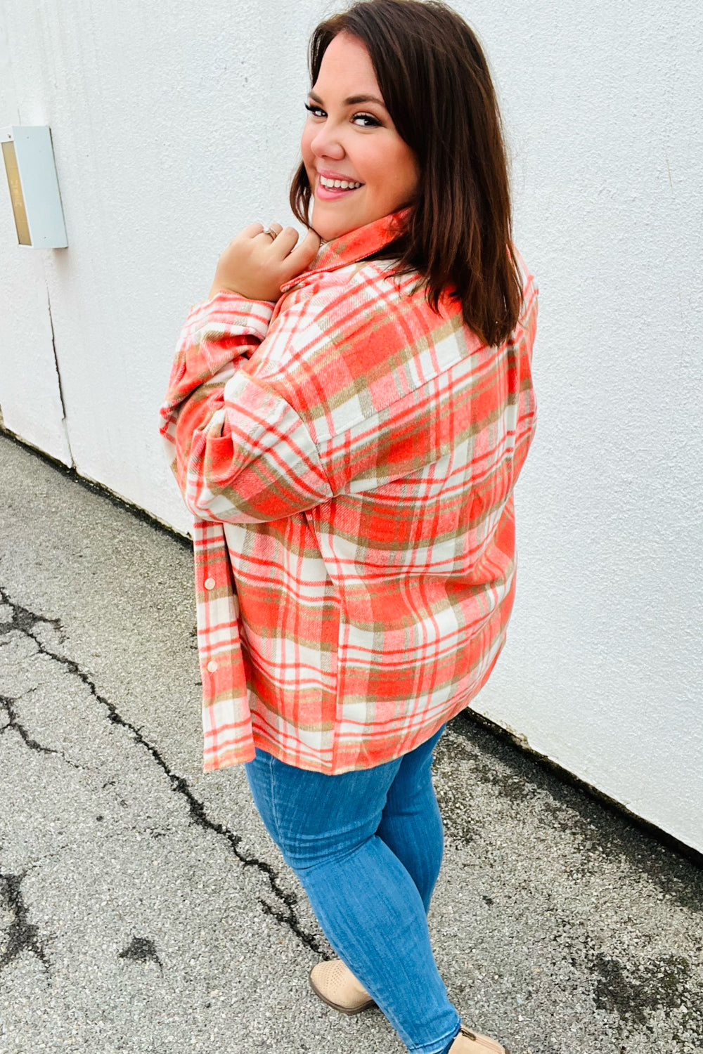 Layer Up Plaid Flannel Button Down Shacket