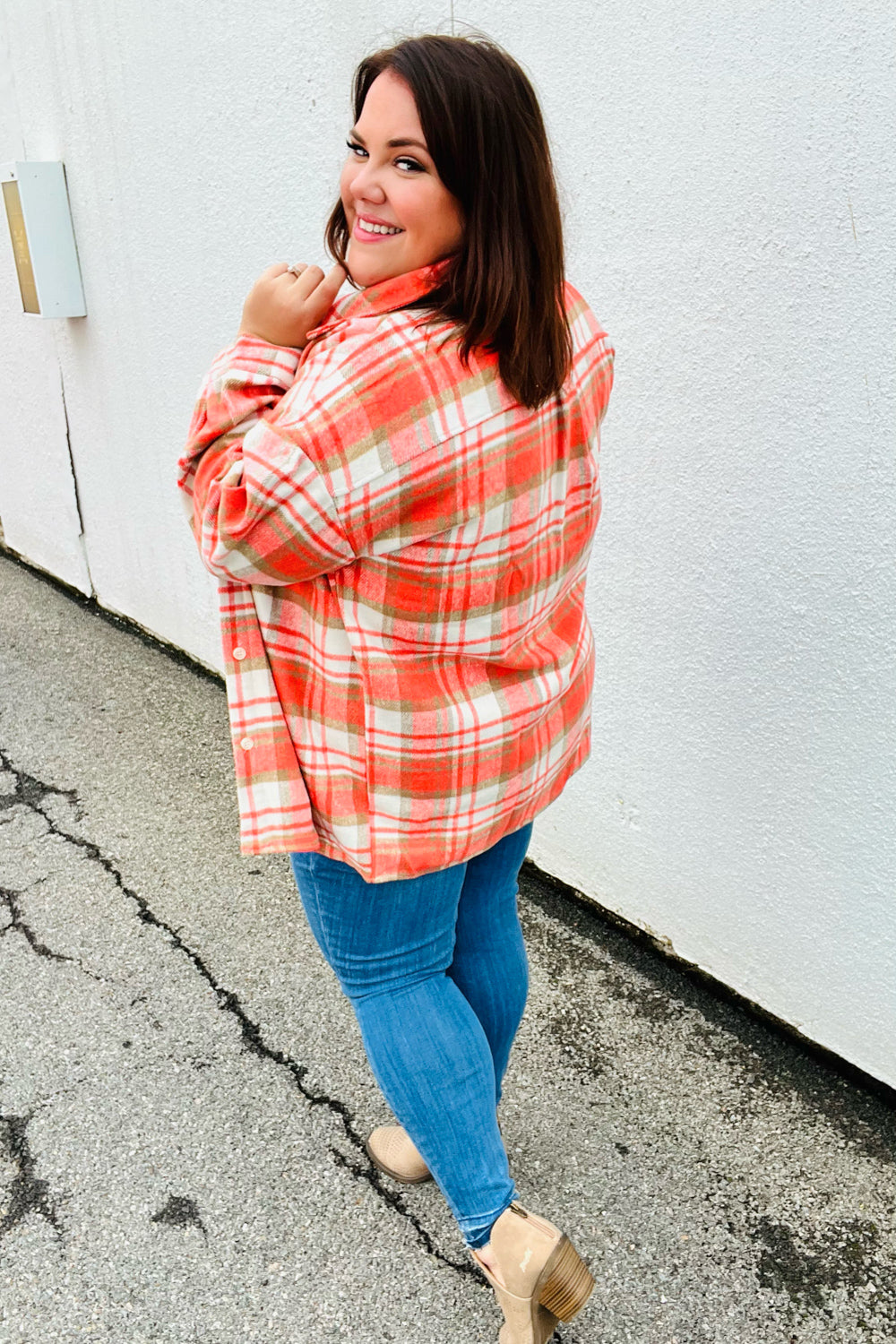 Layer Up Plaid Flannel Button Down Shacket
