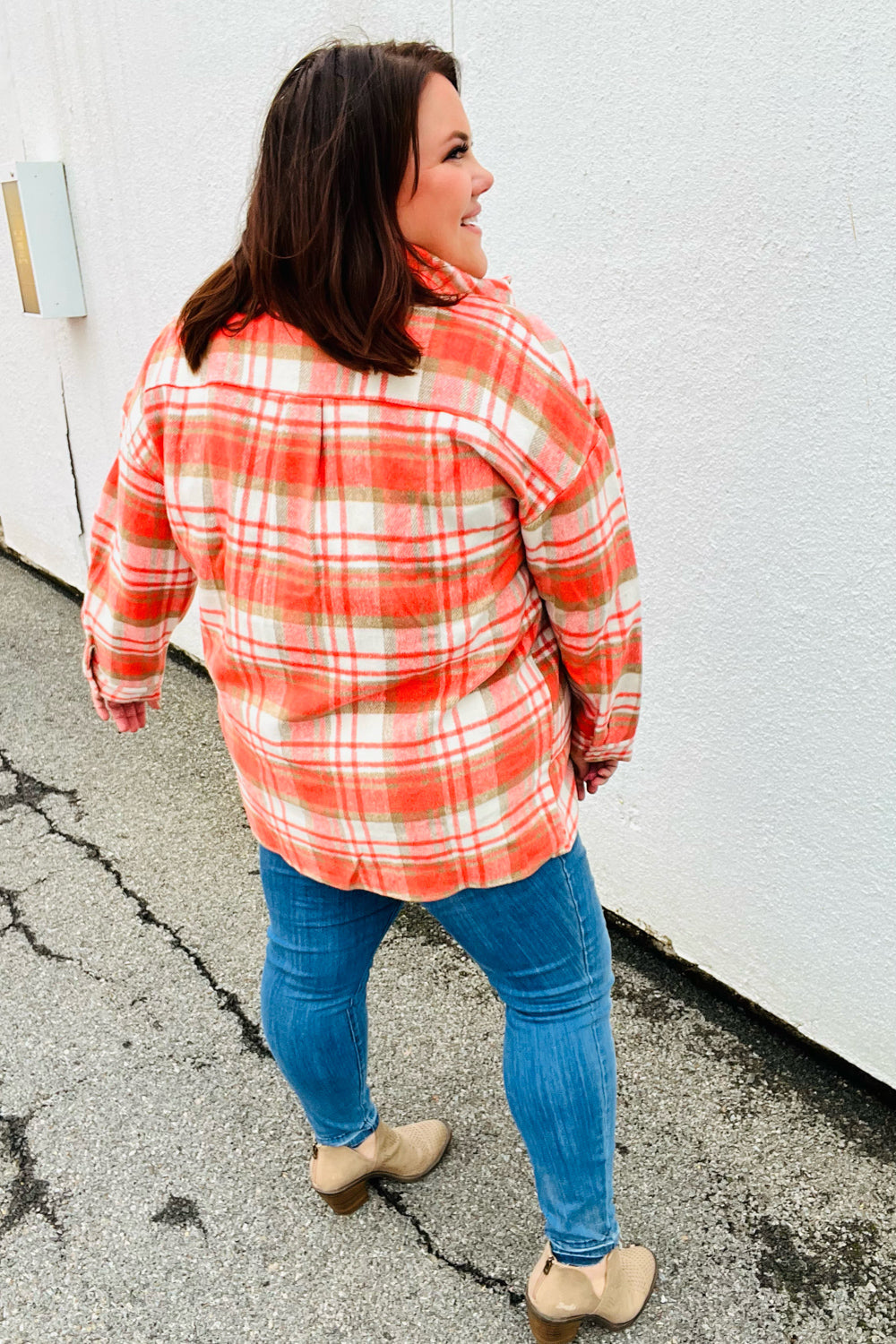Layer Up Plaid Flannel Button Down Shacket