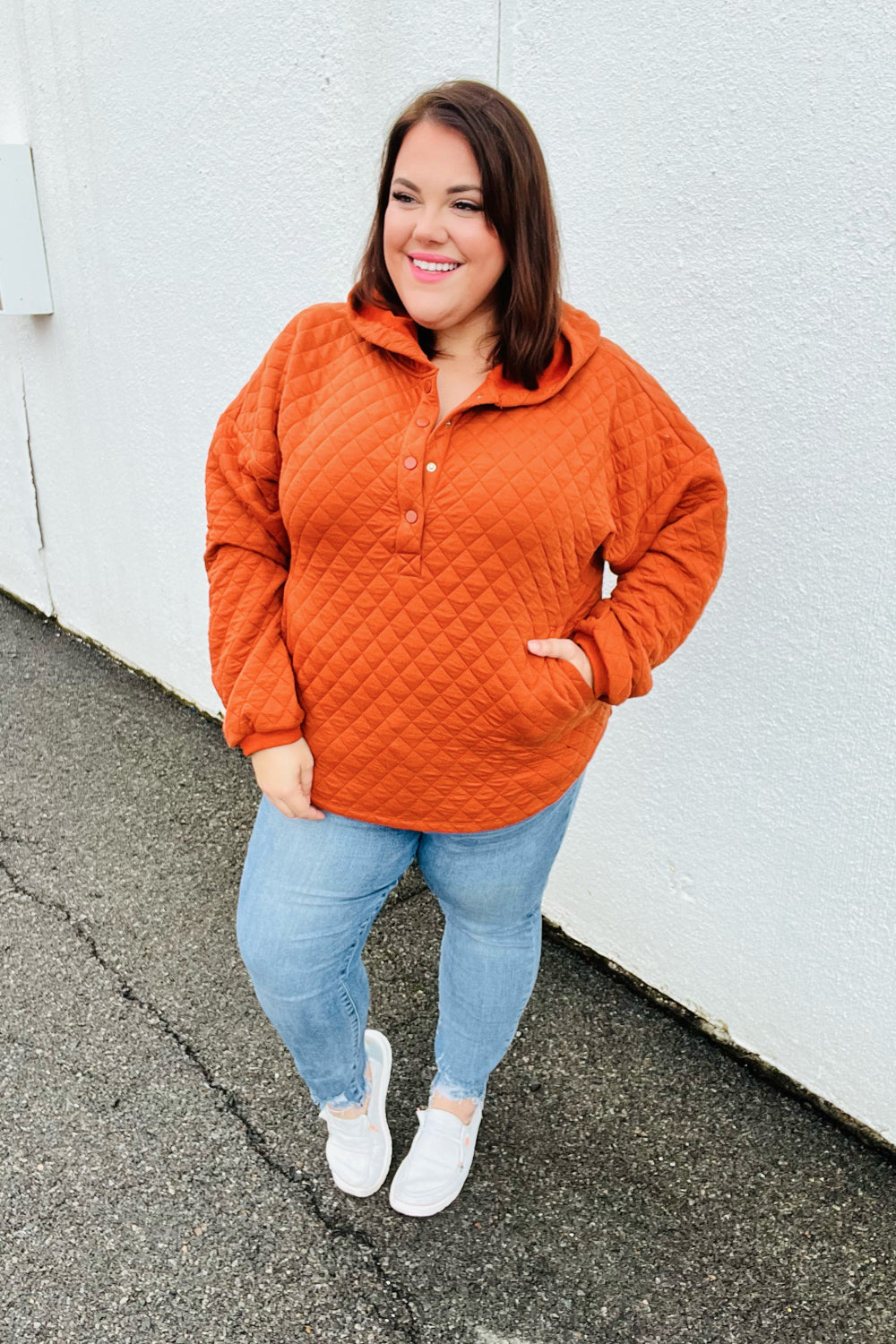 Feeling Bold Quilted Quarter Snap Hoodie
