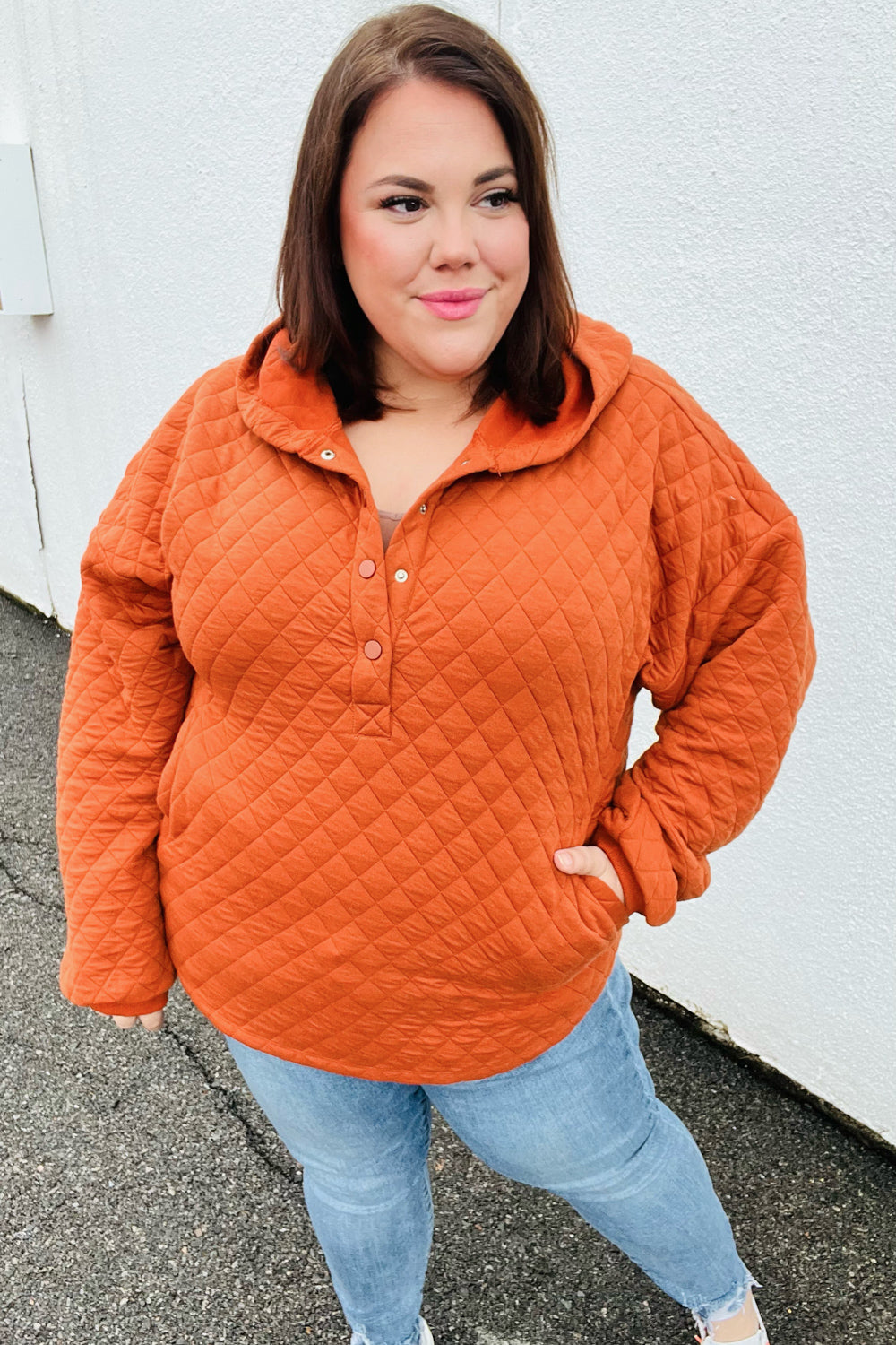 Feeling Bold Quilted Quarter Snap Hoodie