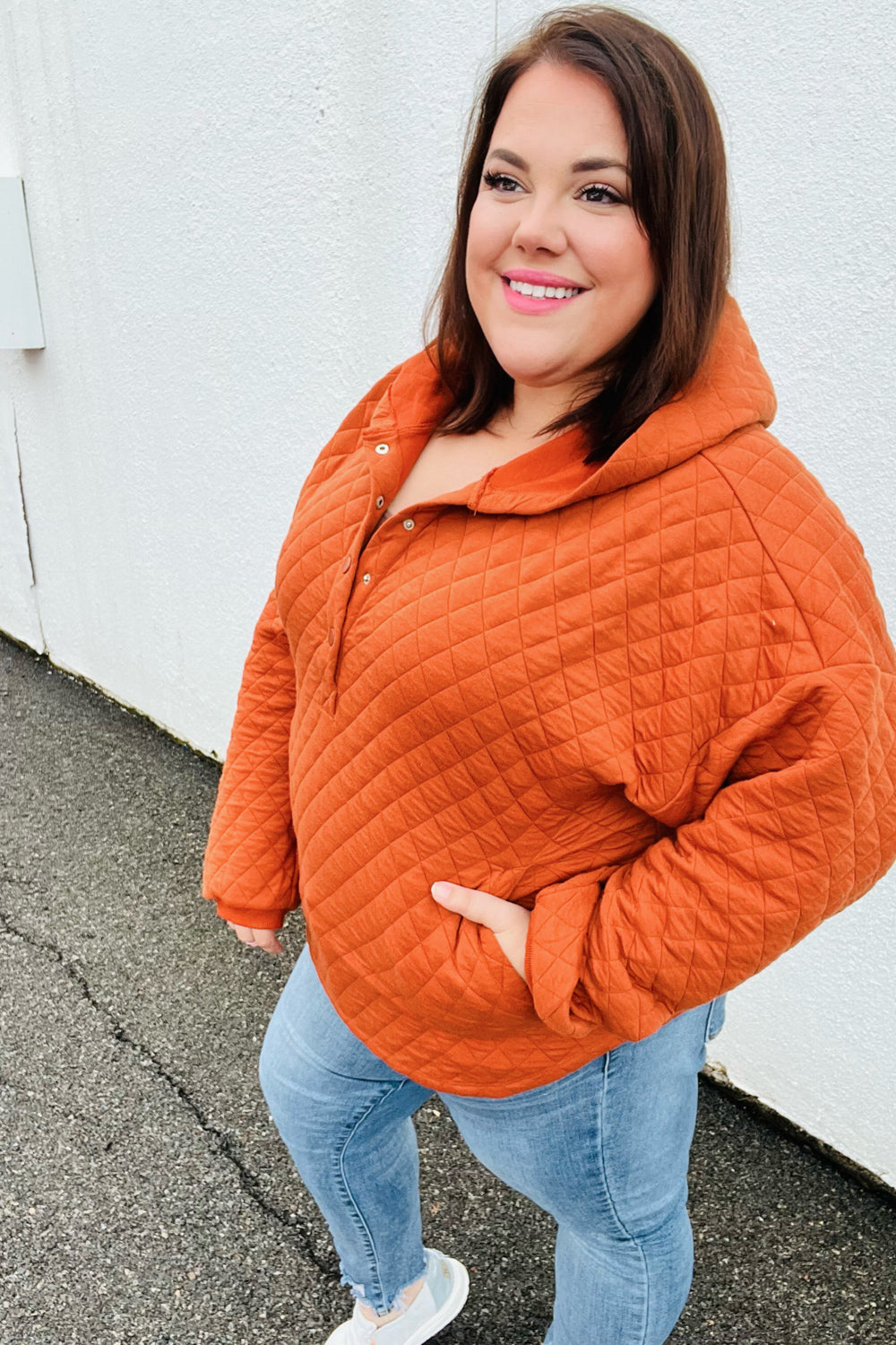 Feeling Bold Quilted Quarter Snap Hoodie