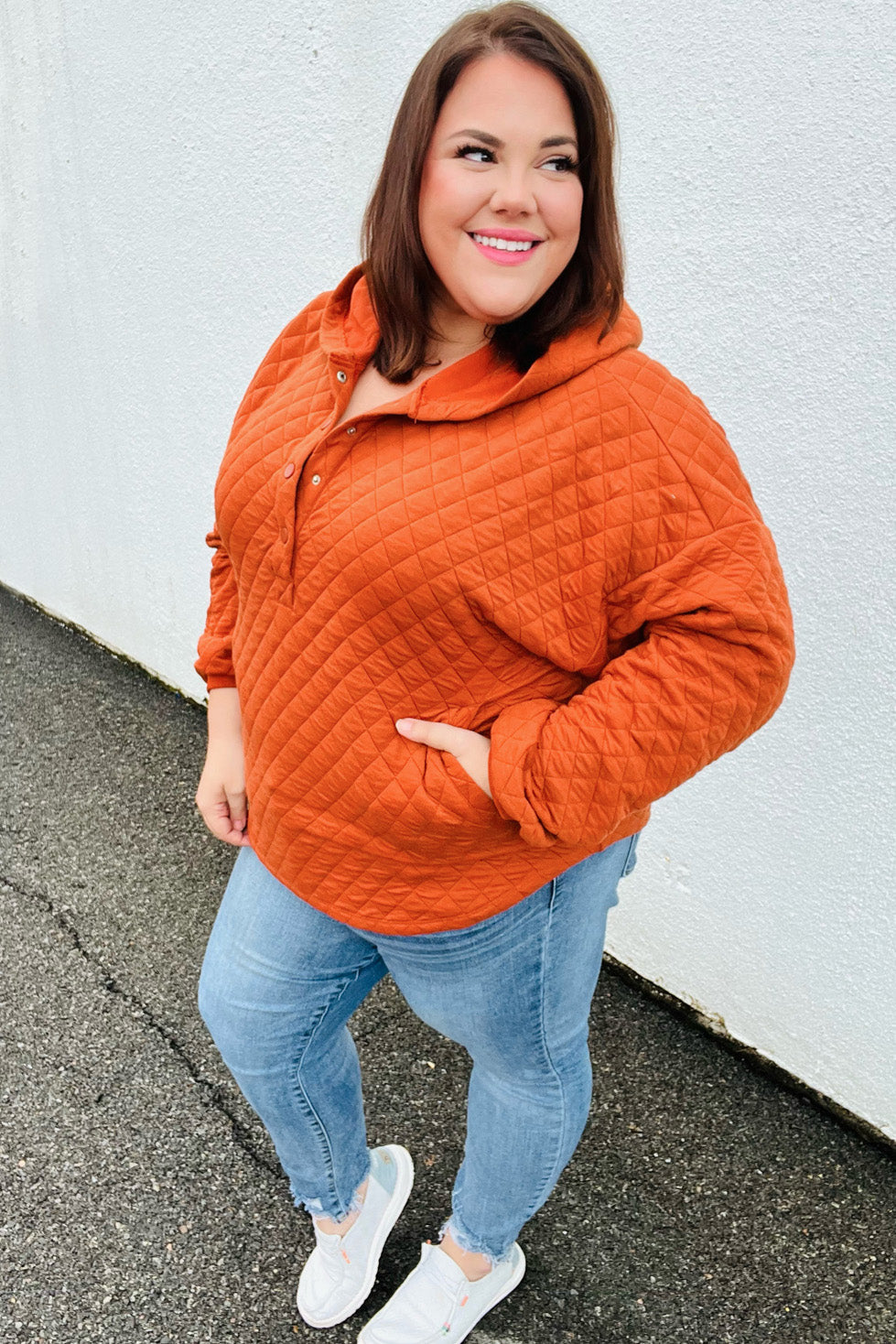 Feeling Bold Quilted Quarter Snap Hoodie