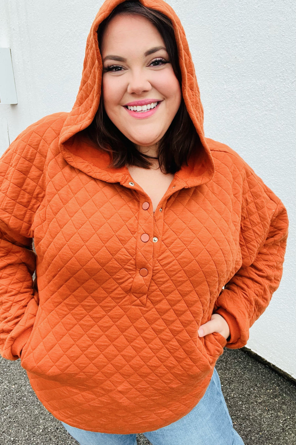 Feeling Bold Quilted Quarter Snap Hoodie