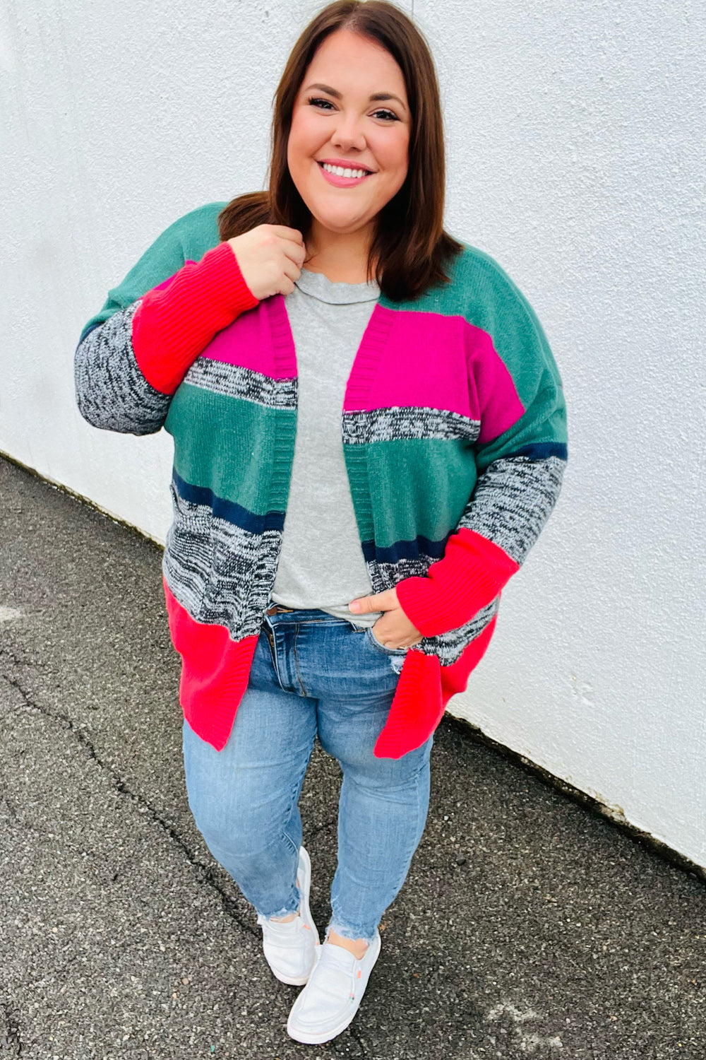 Face The Day Two Tone Cardigan
