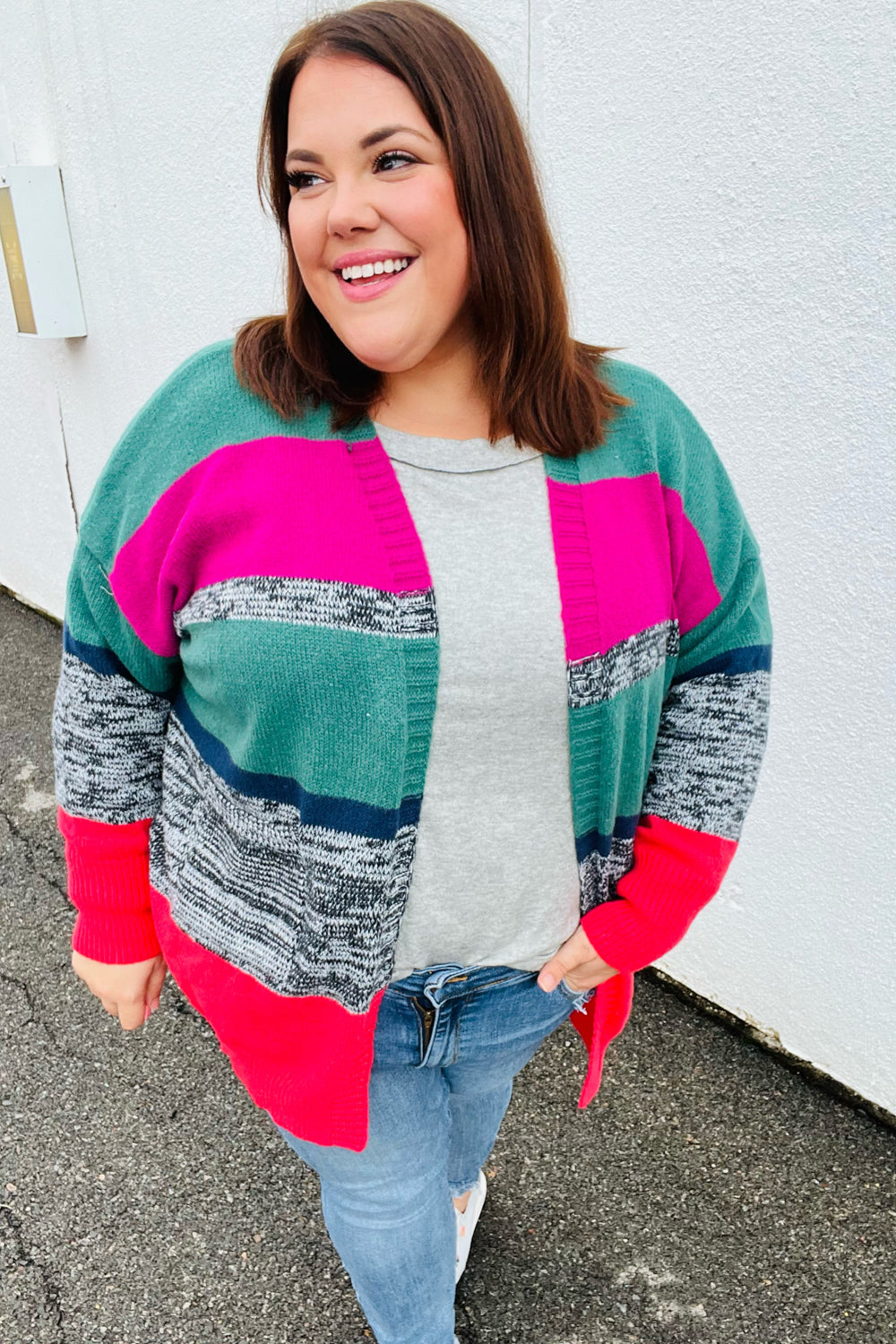 Face The Day Two Tone Cardigan