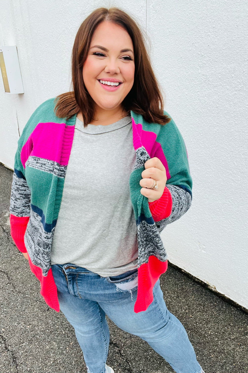 Face The Day Two Tone Cardigan