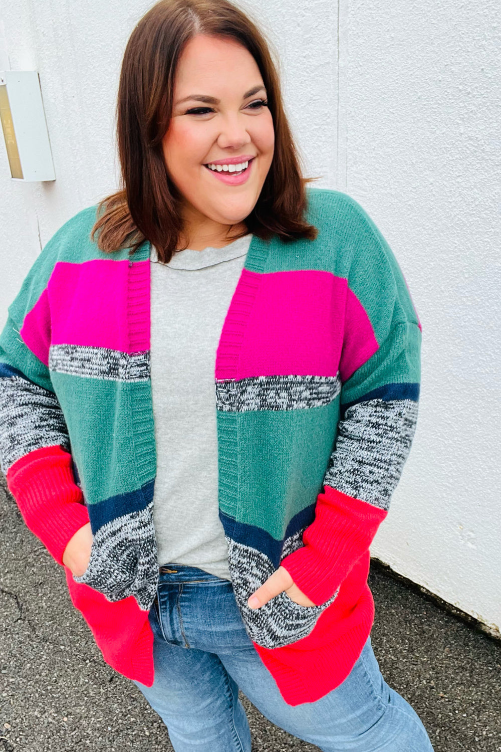 Face The Day Two Tone Cardigan