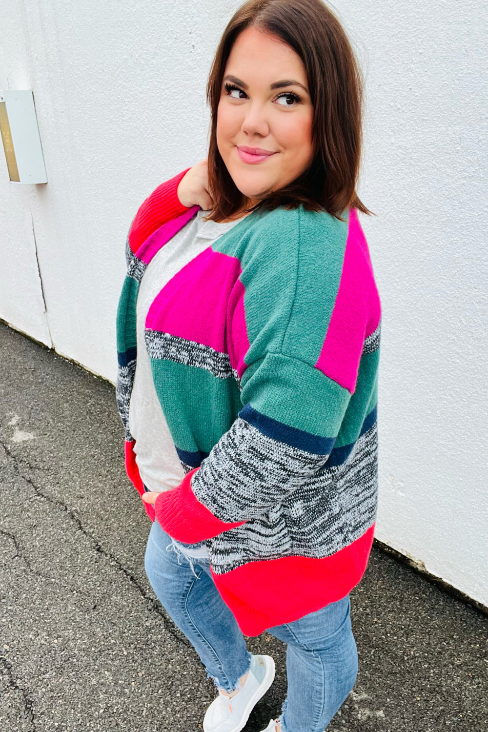 Face The Day Two Tone Cardigan