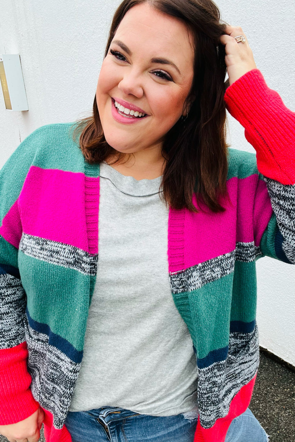 Face The Day Two Tone Cardigan