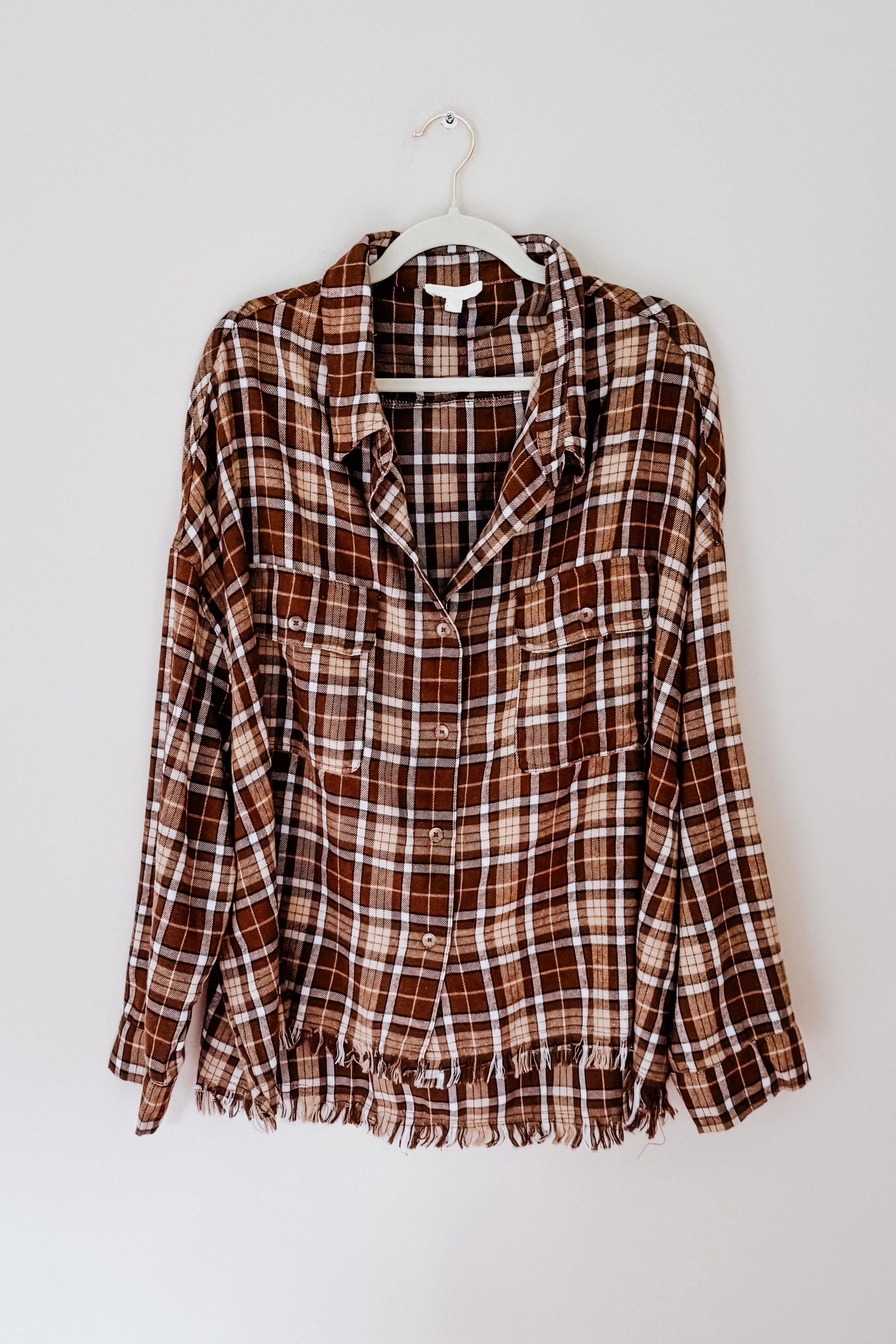 Perfect Find Plaid Dolman Button Up Shirt • Coffee