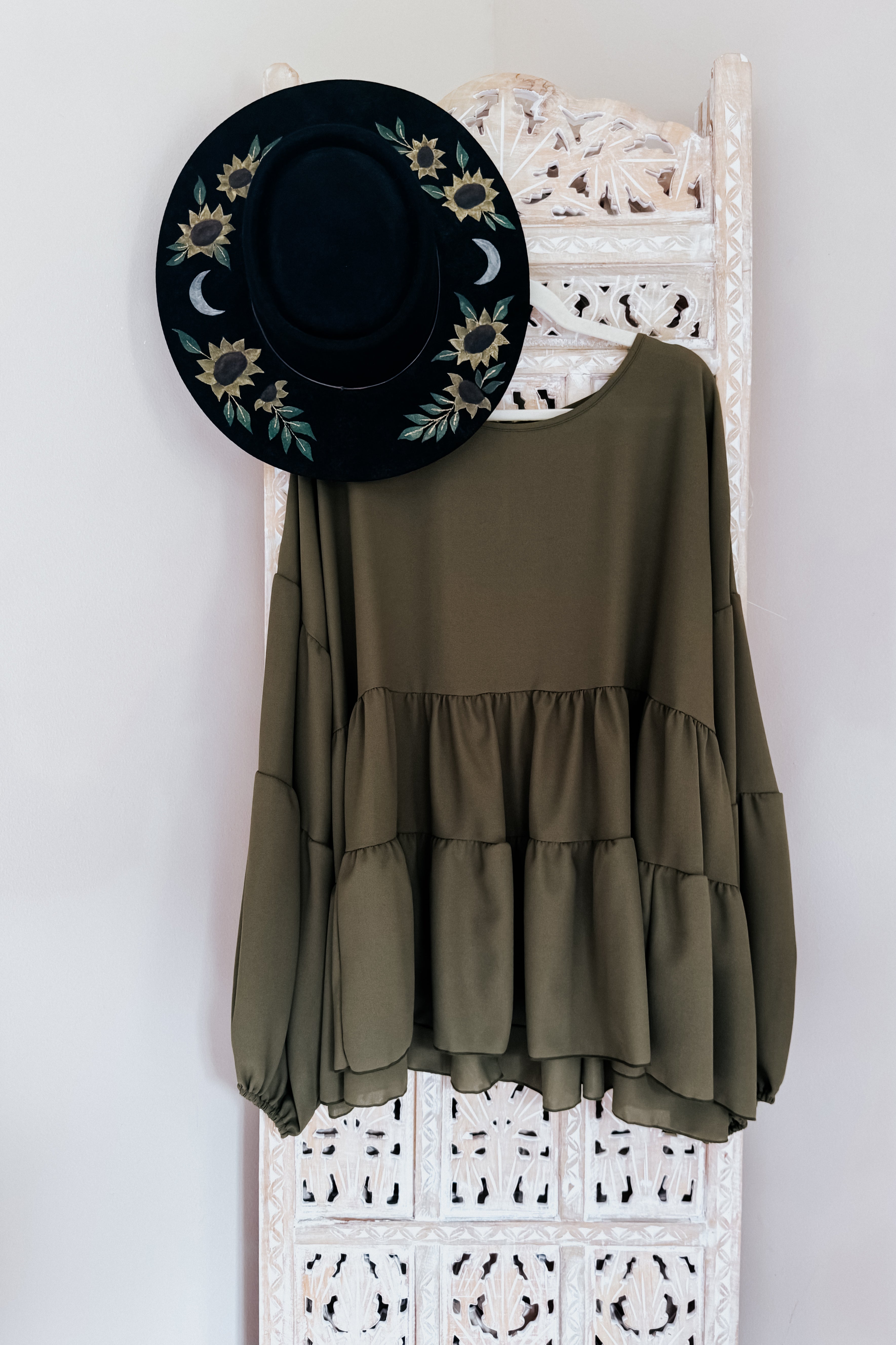 Take Me Home Babydoll Blouse • Olive