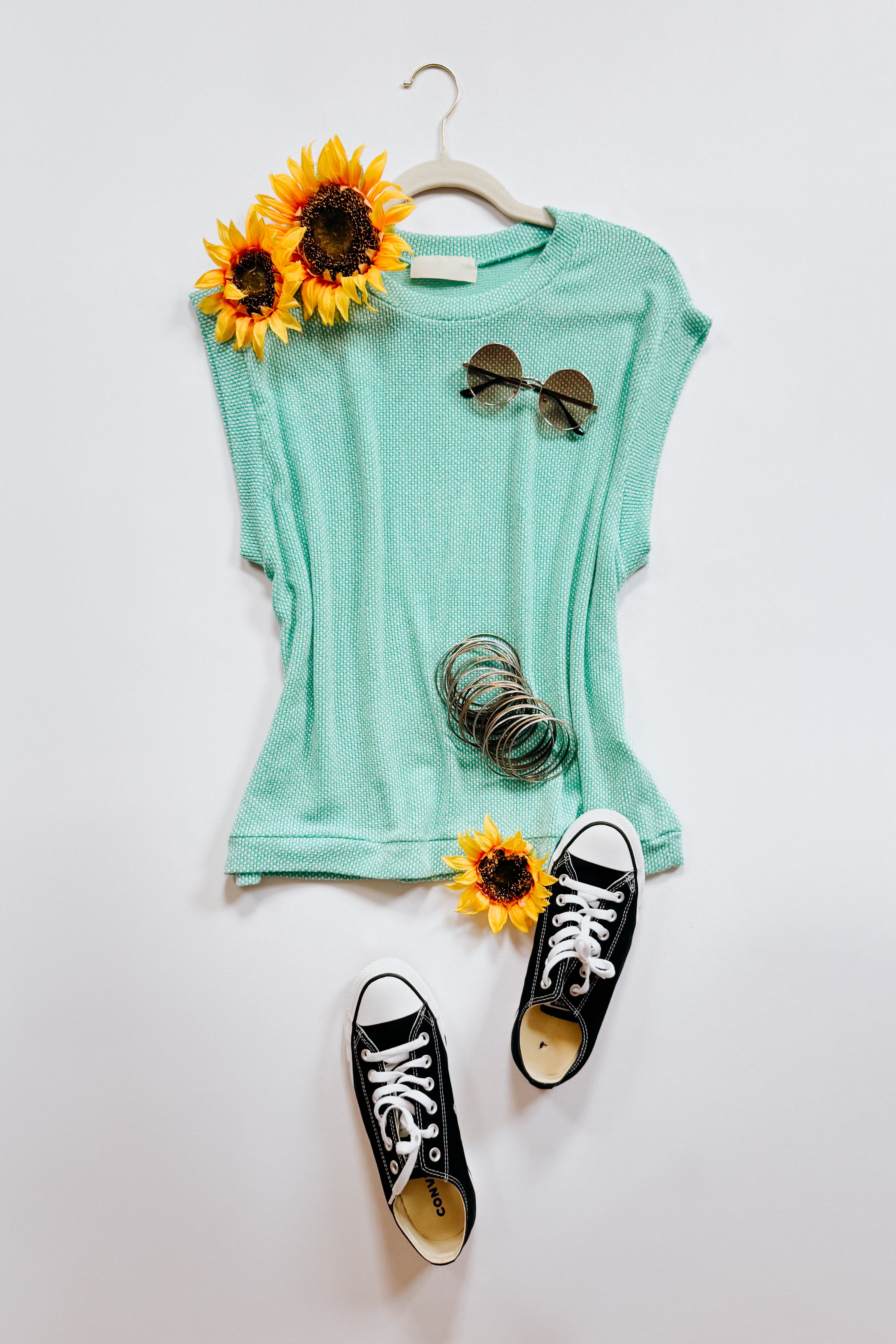 Casually Iconic Waffle Knit Top • Mint