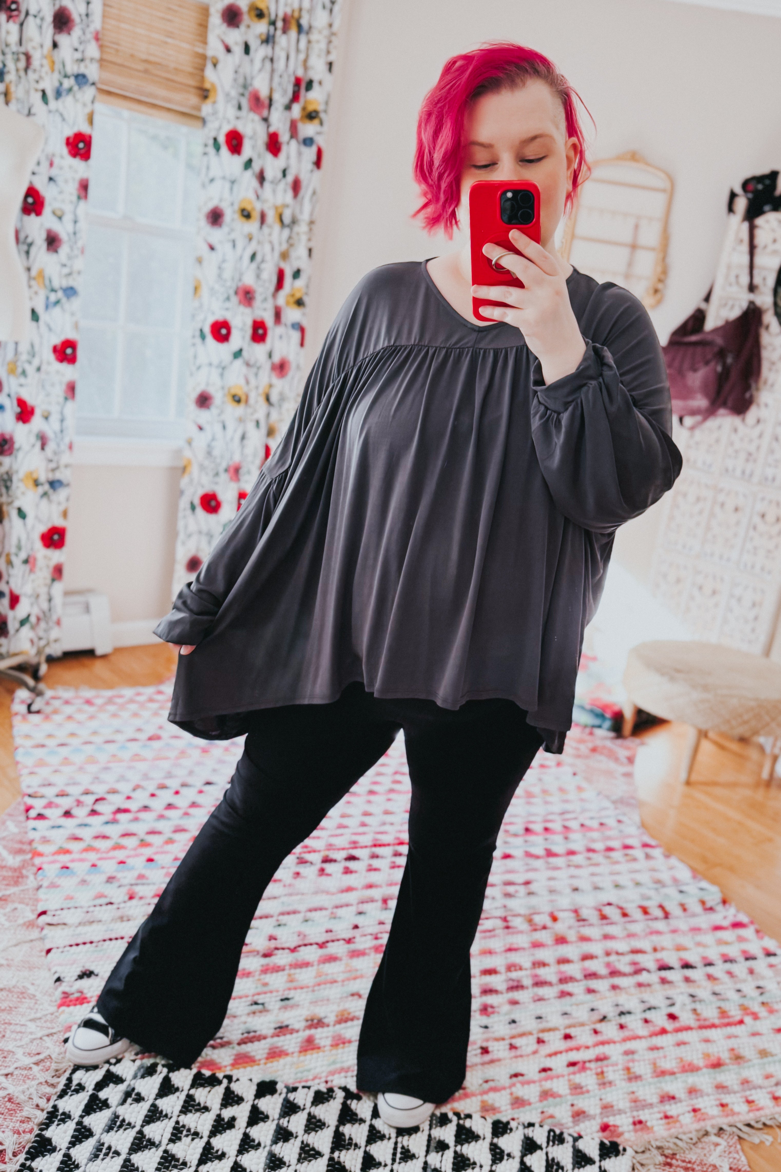 In This Groove Modal Knit Top • Charcoal