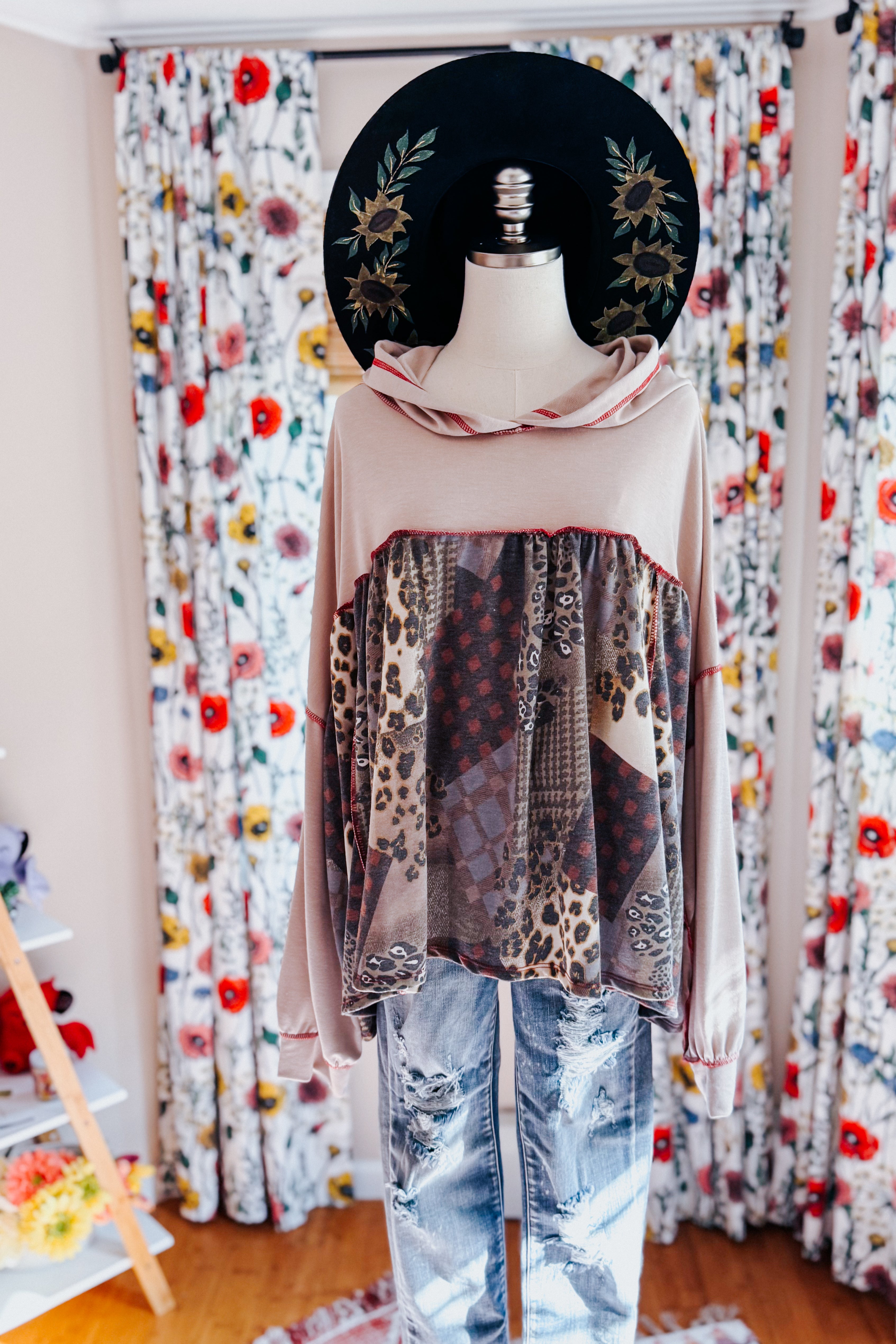 Take Your Sweet Time Animal Patchwork Hoodie