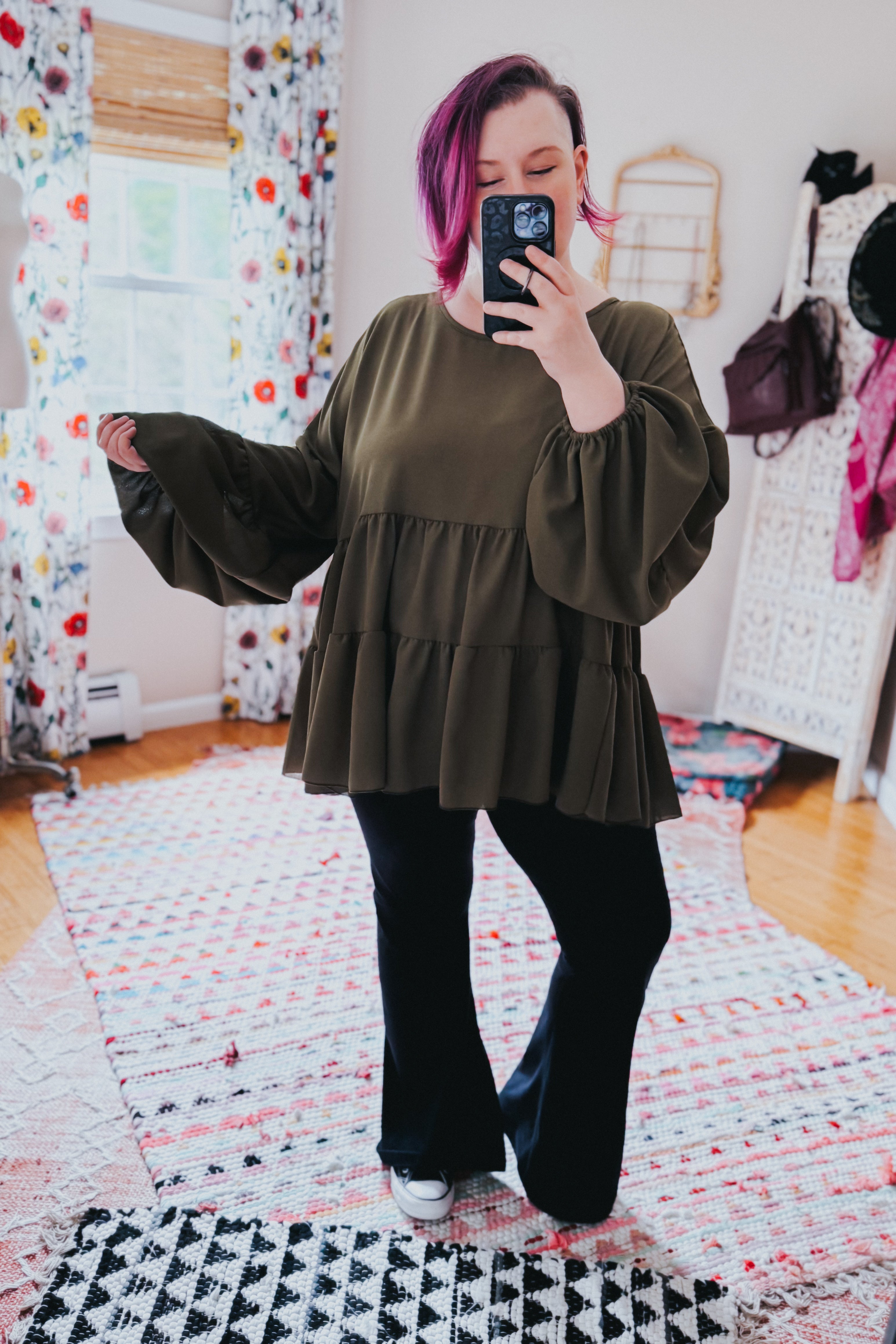 Take Me Home Babydoll Blouse • Olive