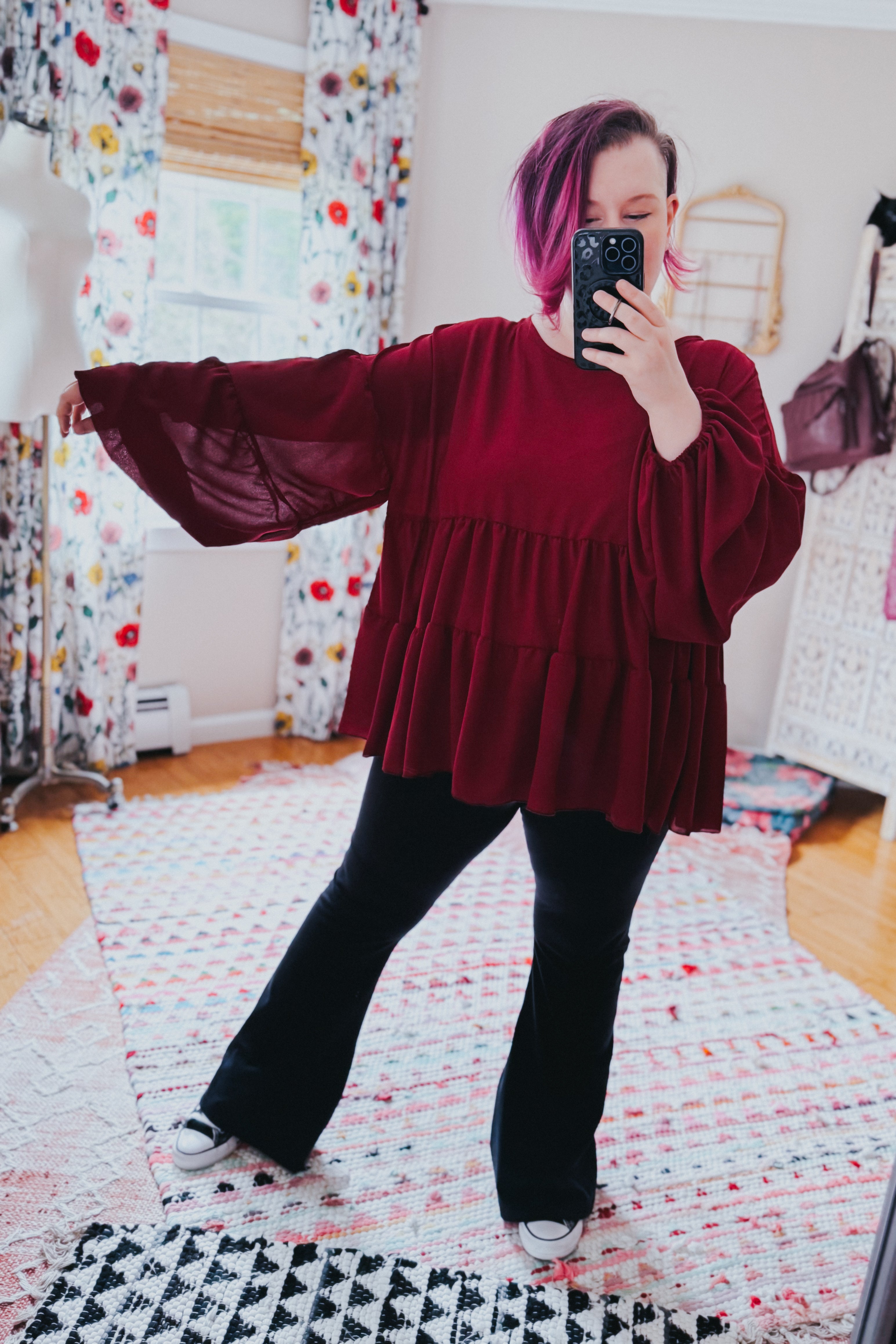 Take Me Home Babydoll Blouse • Wine