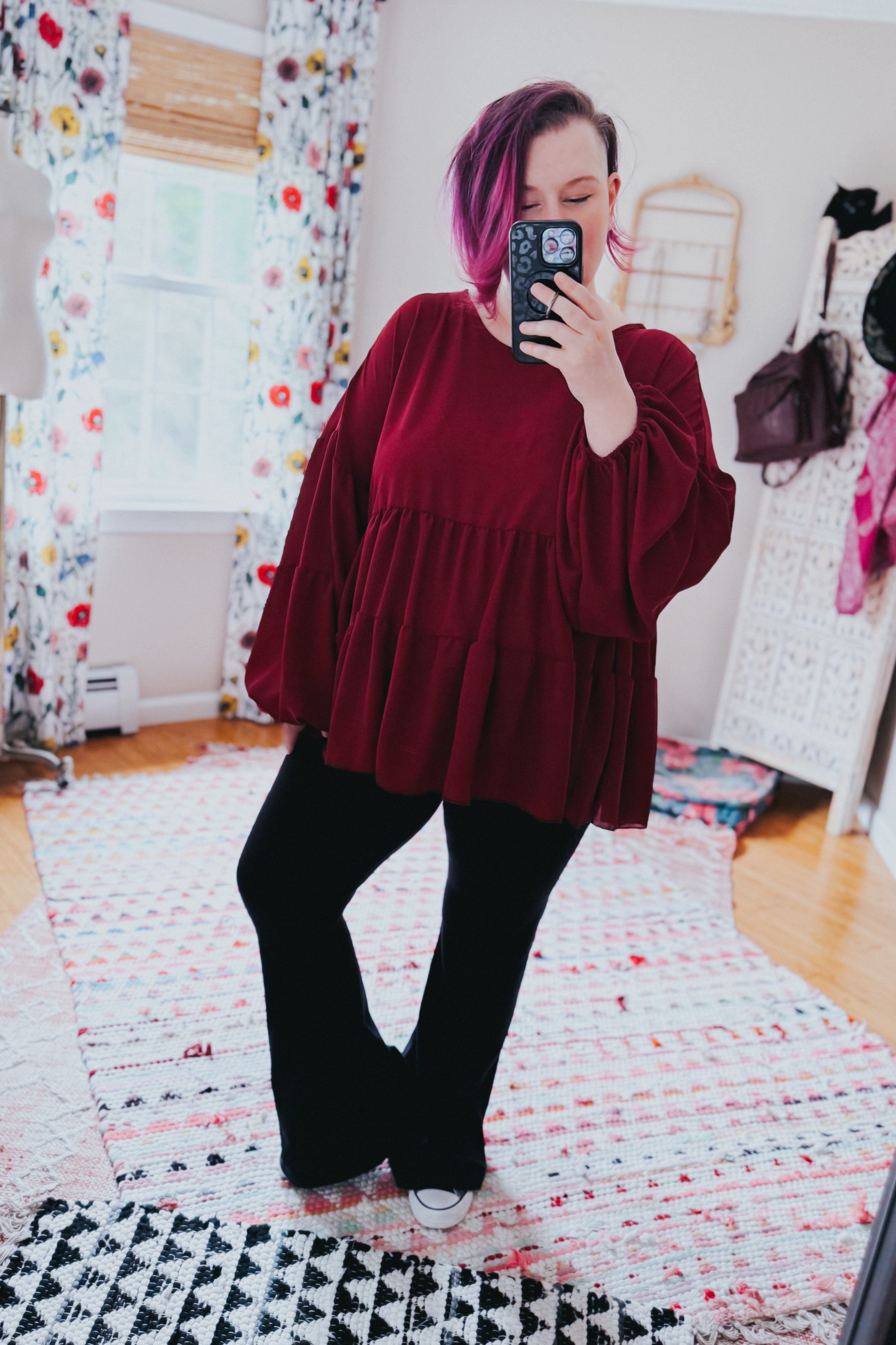 Take Me Home Babydoll Blouse • Wine