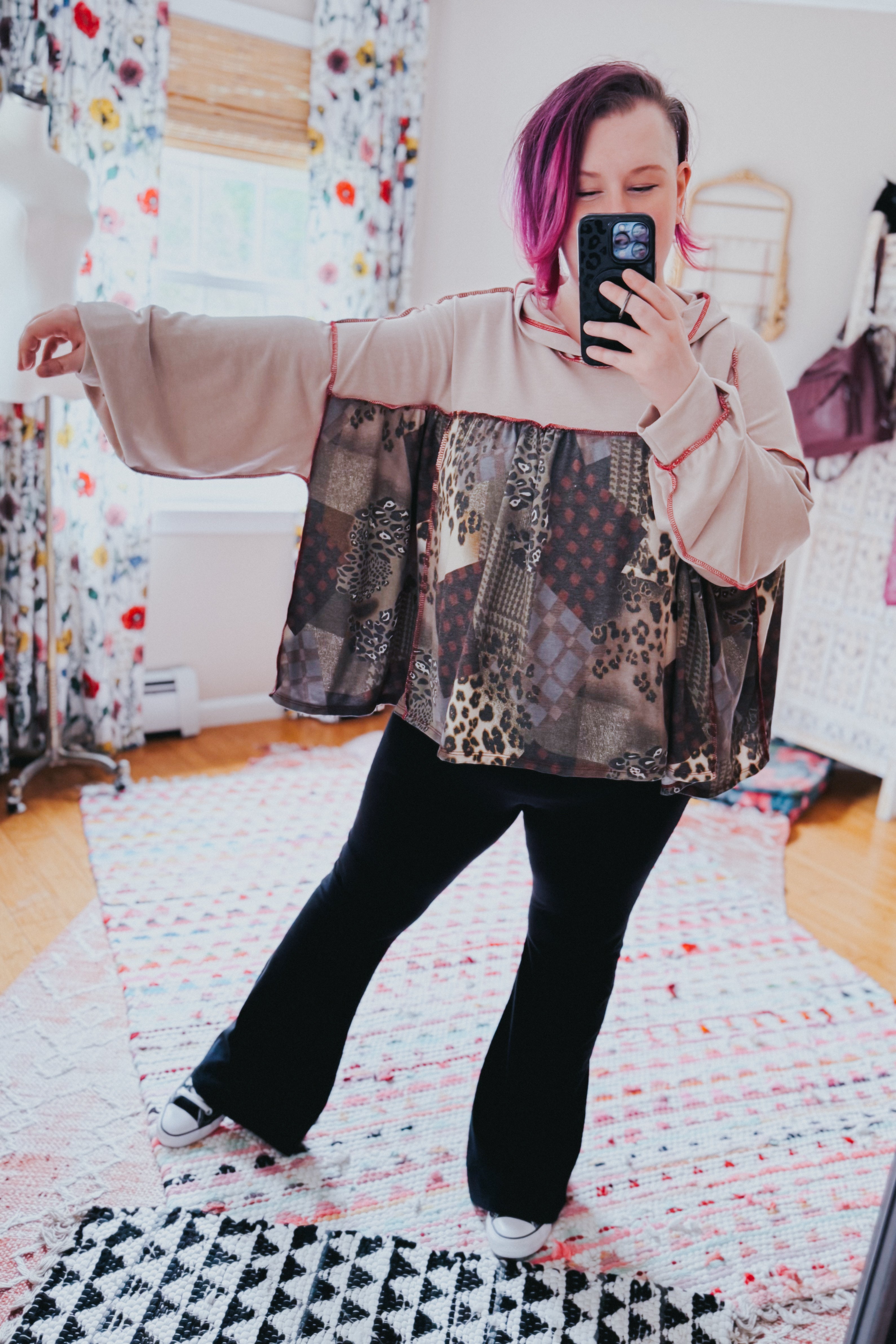 Take Your Sweet Time Animal Patchwork Hoodie