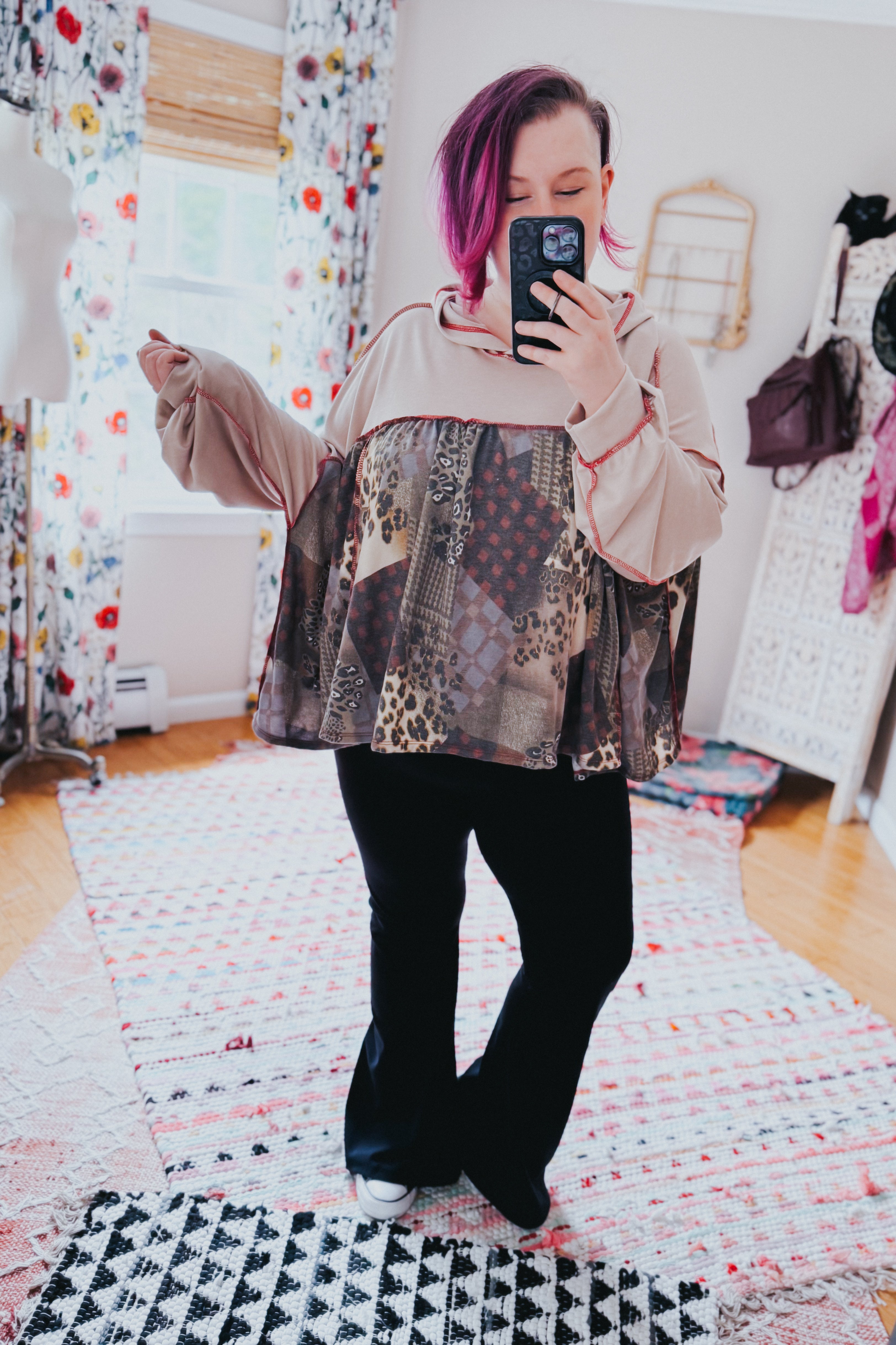 Take Your Sweet Time Animal Patchwork Hoodie
