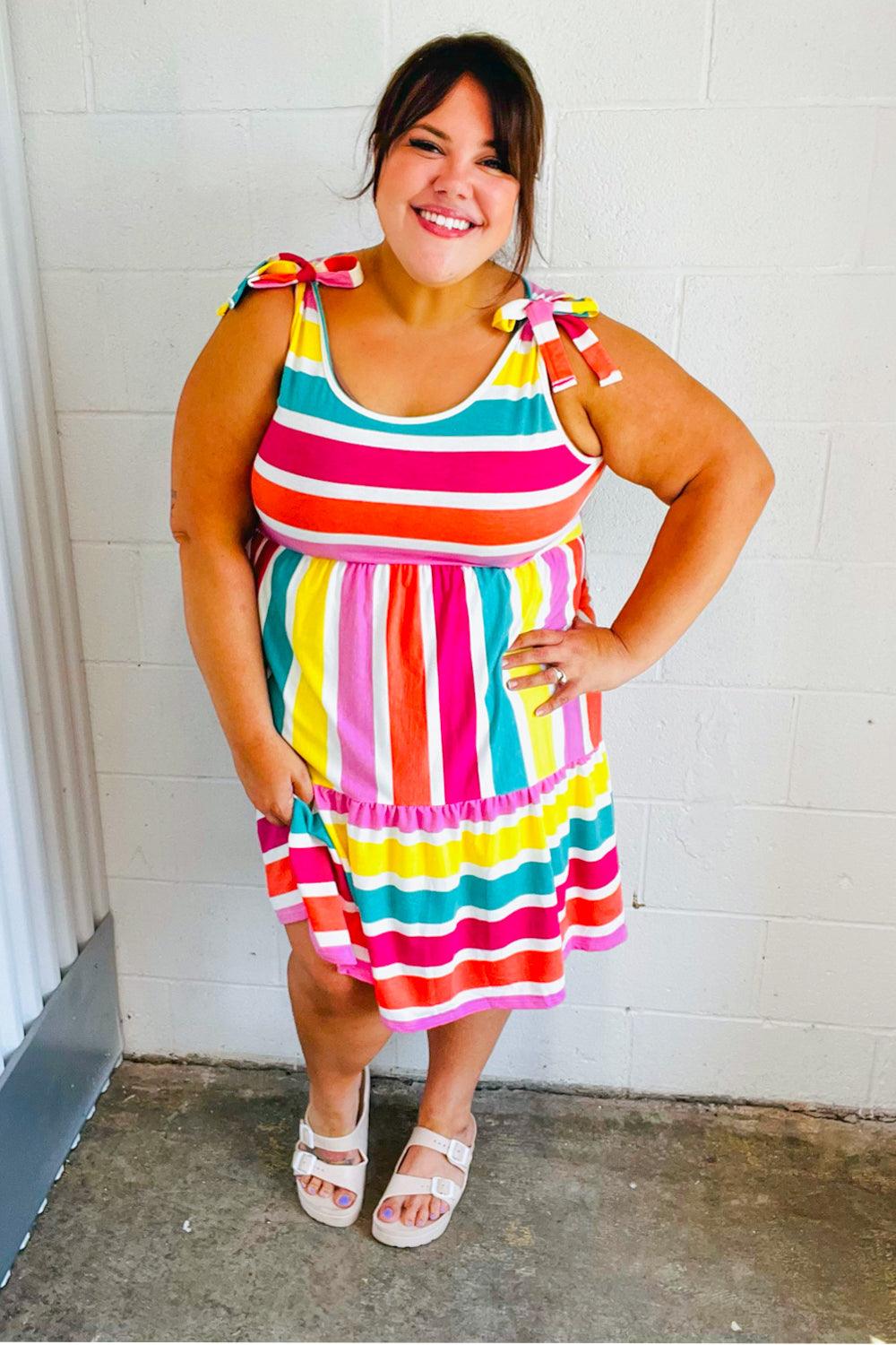 Bold Move Striped Dress - Atomic Wildflower