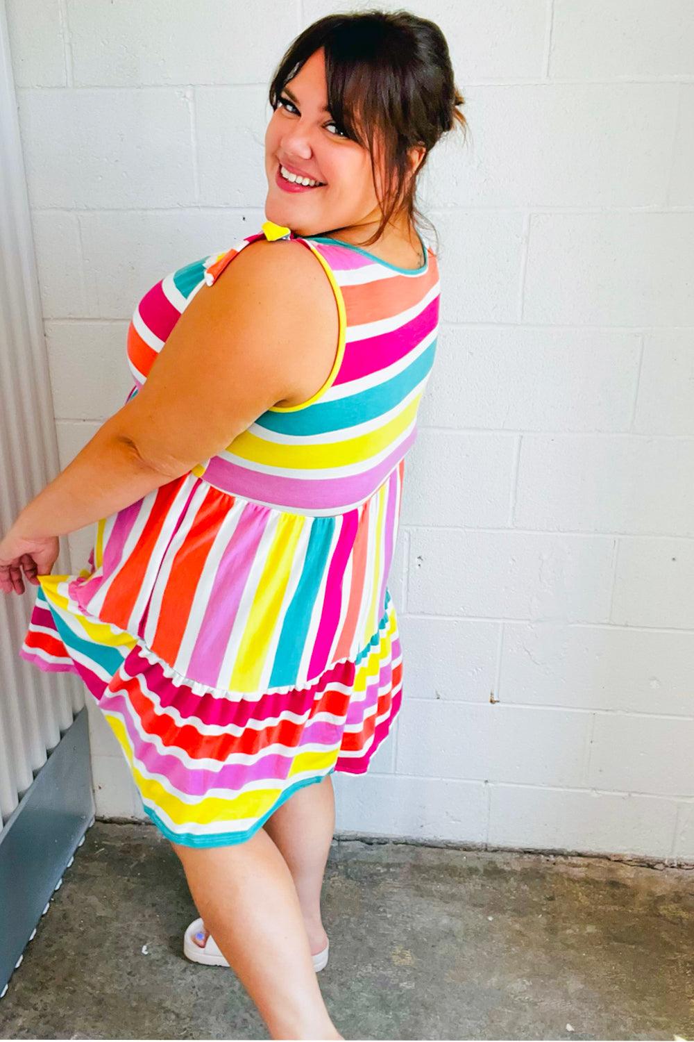 Bold Move Striped Dress - Atomic Wildflower