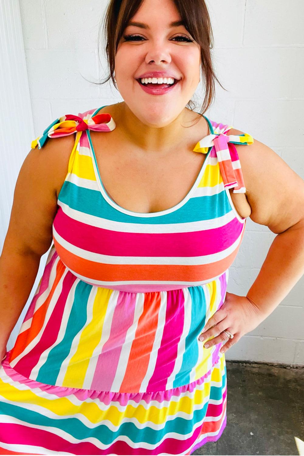Bold Move Striped Dress - Atomic Wildflower