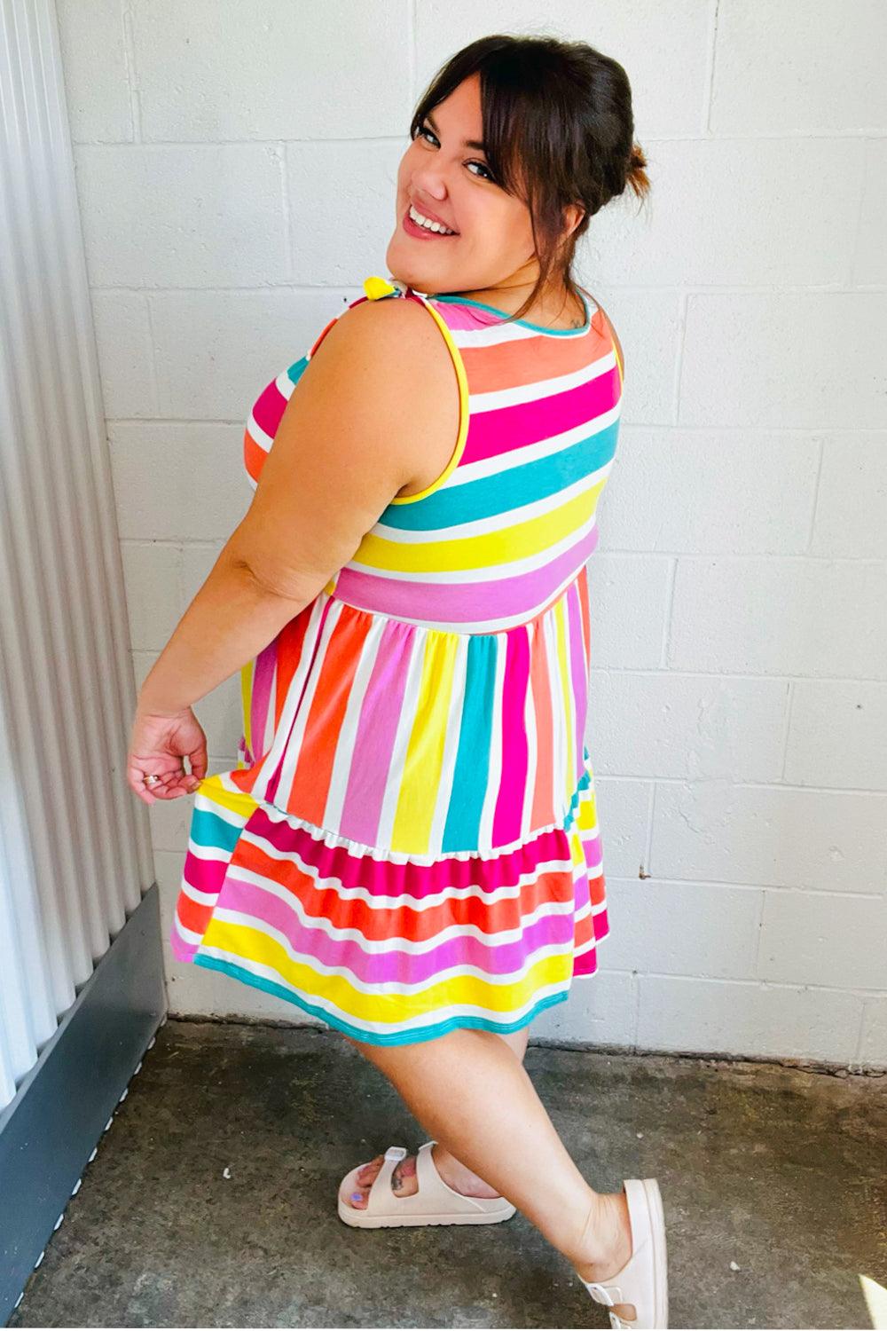 Bold Move Striped Dress - Atomic Wildflower