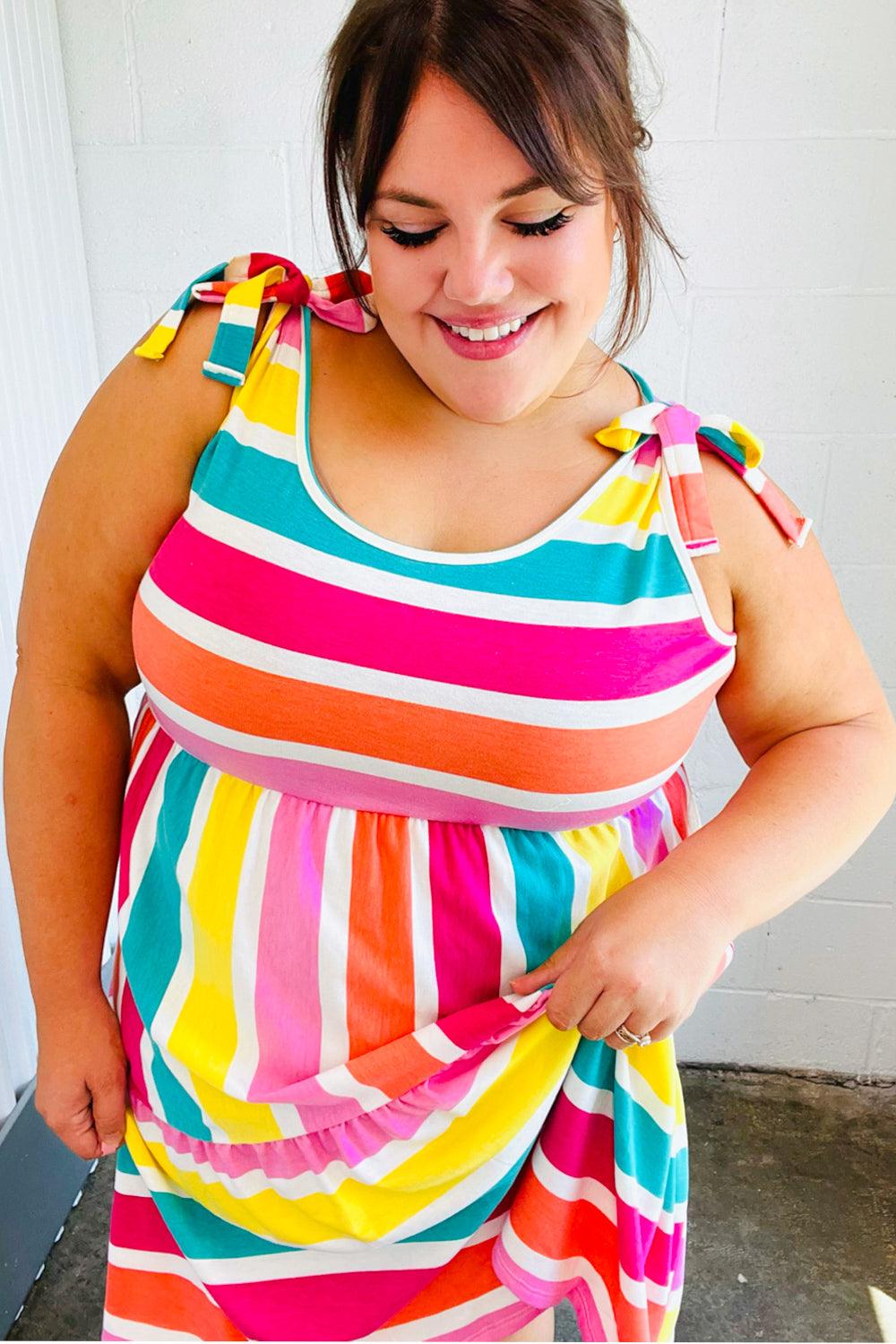 Bold Move Striped Dress - Atomic Wildflower