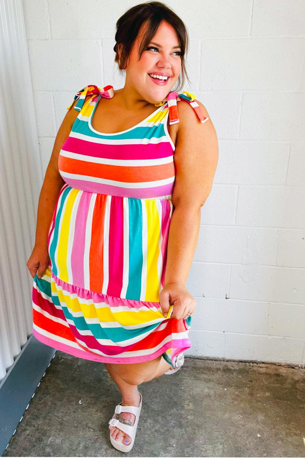 Bold Move Striped Dress - Atomic Wildflower