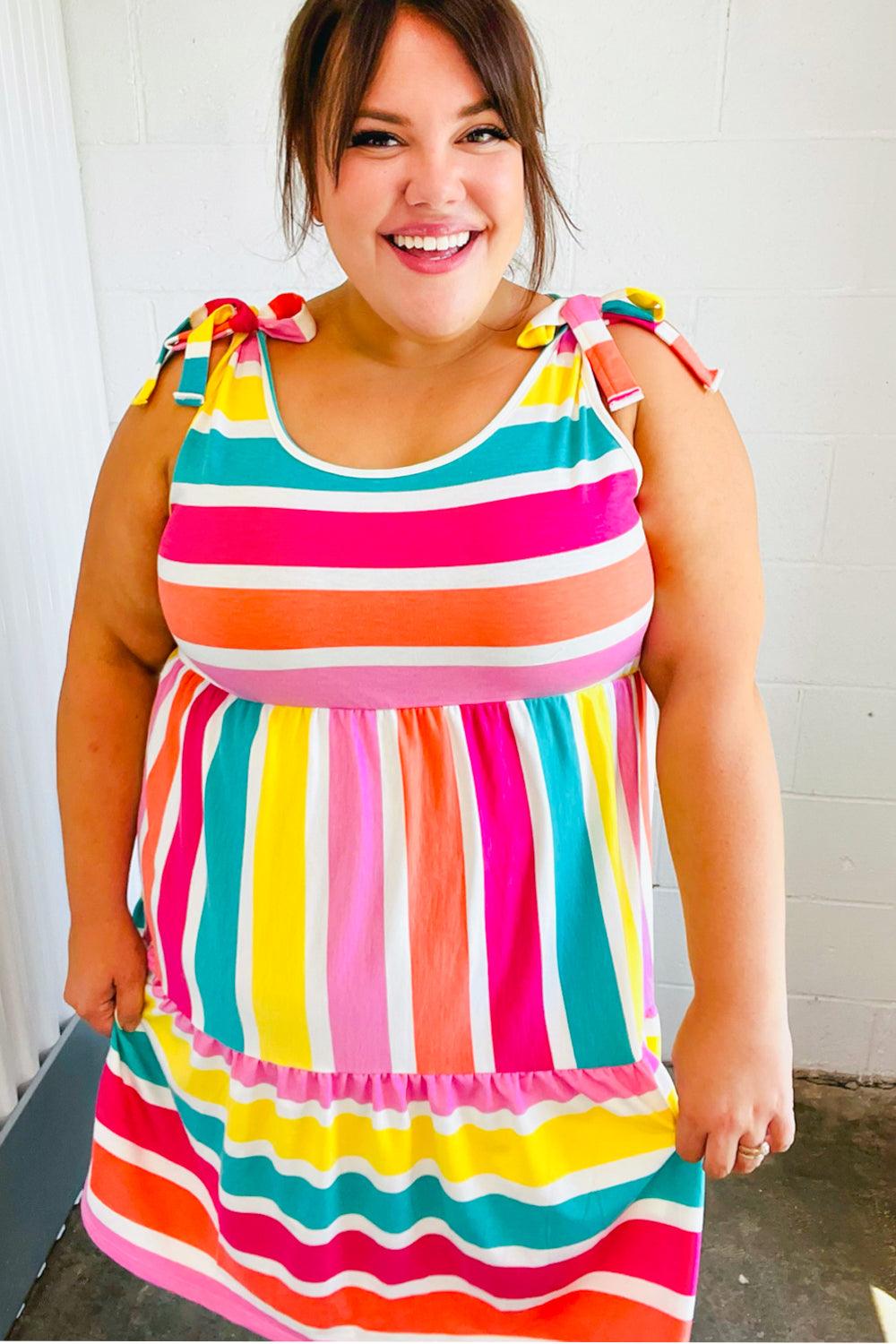 Bold Move Striped Dress - Atomic Wildflower