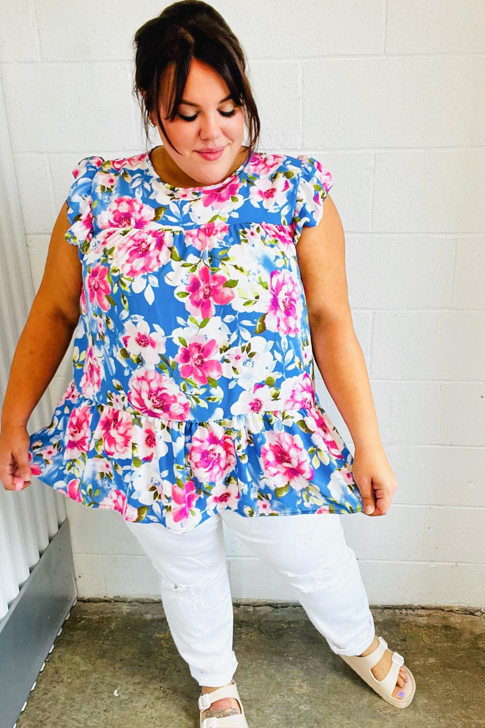 Field Of Dreams Flutter Sleeve Top